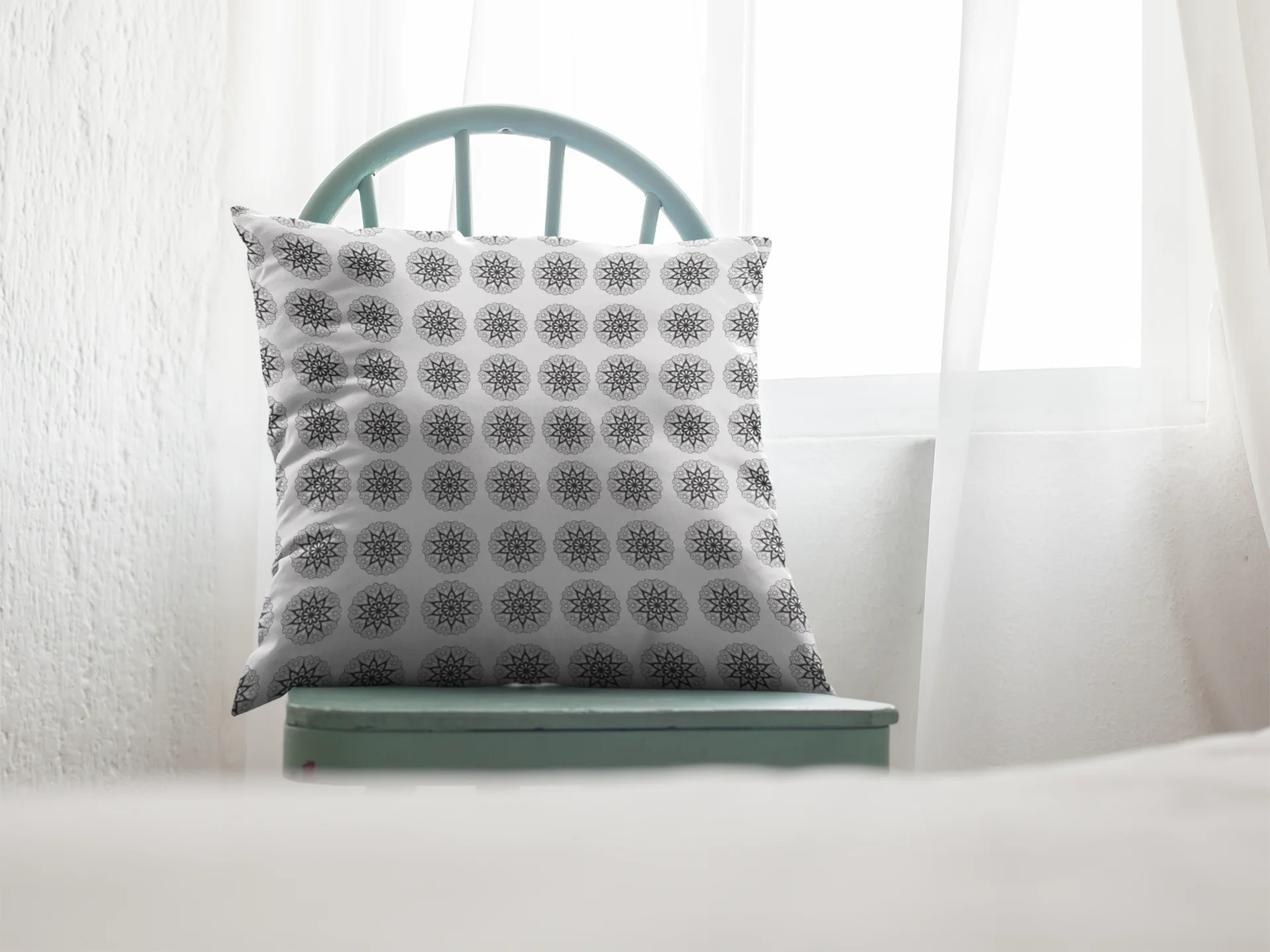 Printed Ethnic Cushion Cover with Filler Included ( 12 inch x 12 inch ) - Image 2
