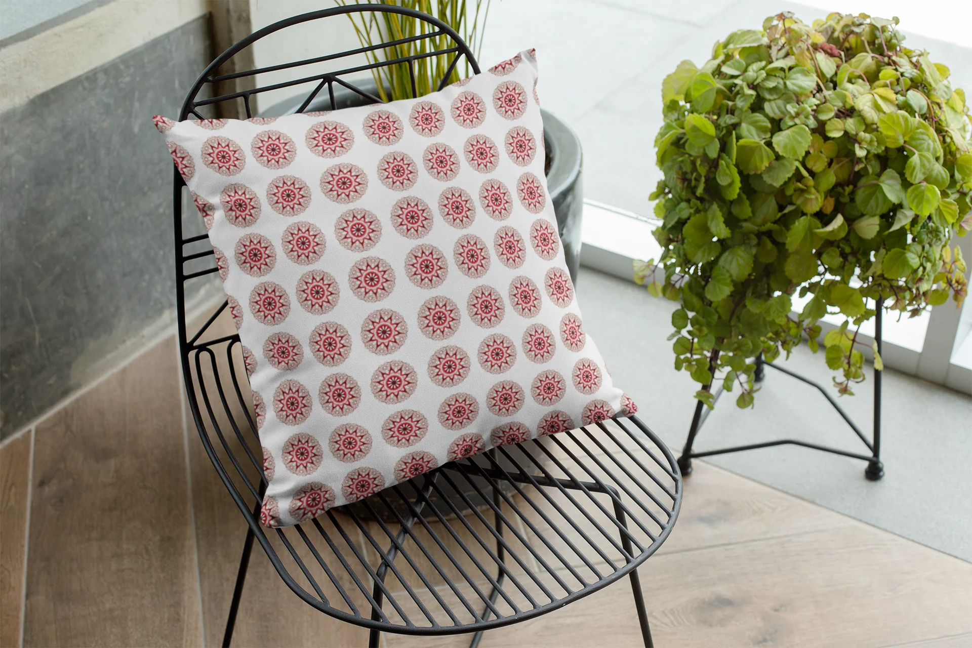 Printed Ethnic Cushion Cover with Filler Included ( 12 inch x 12 inch ) - Image 3