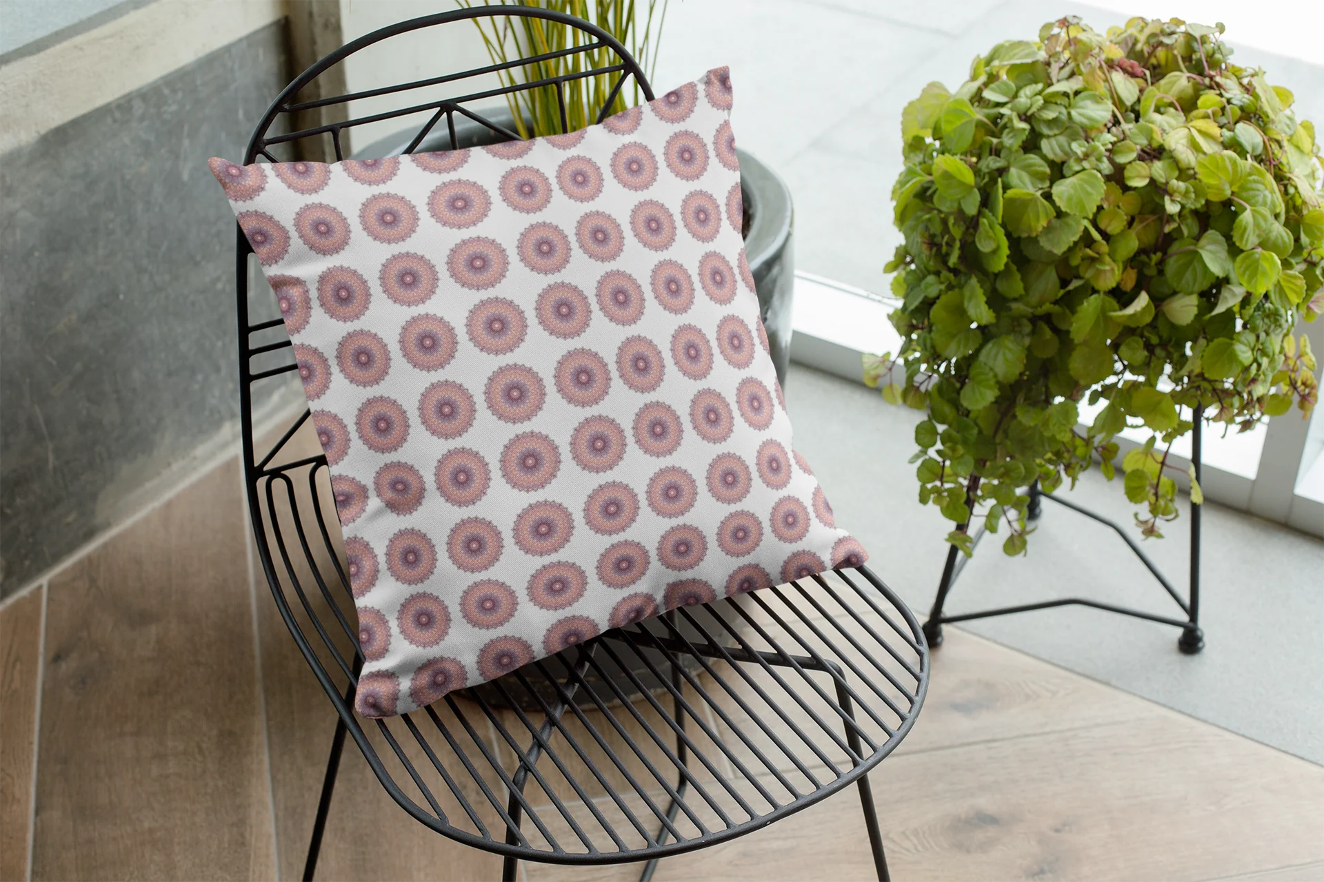 Printed Ethnic Cushion Cover with Filler Included ( 12 inch x 12 inch ) - Image 2