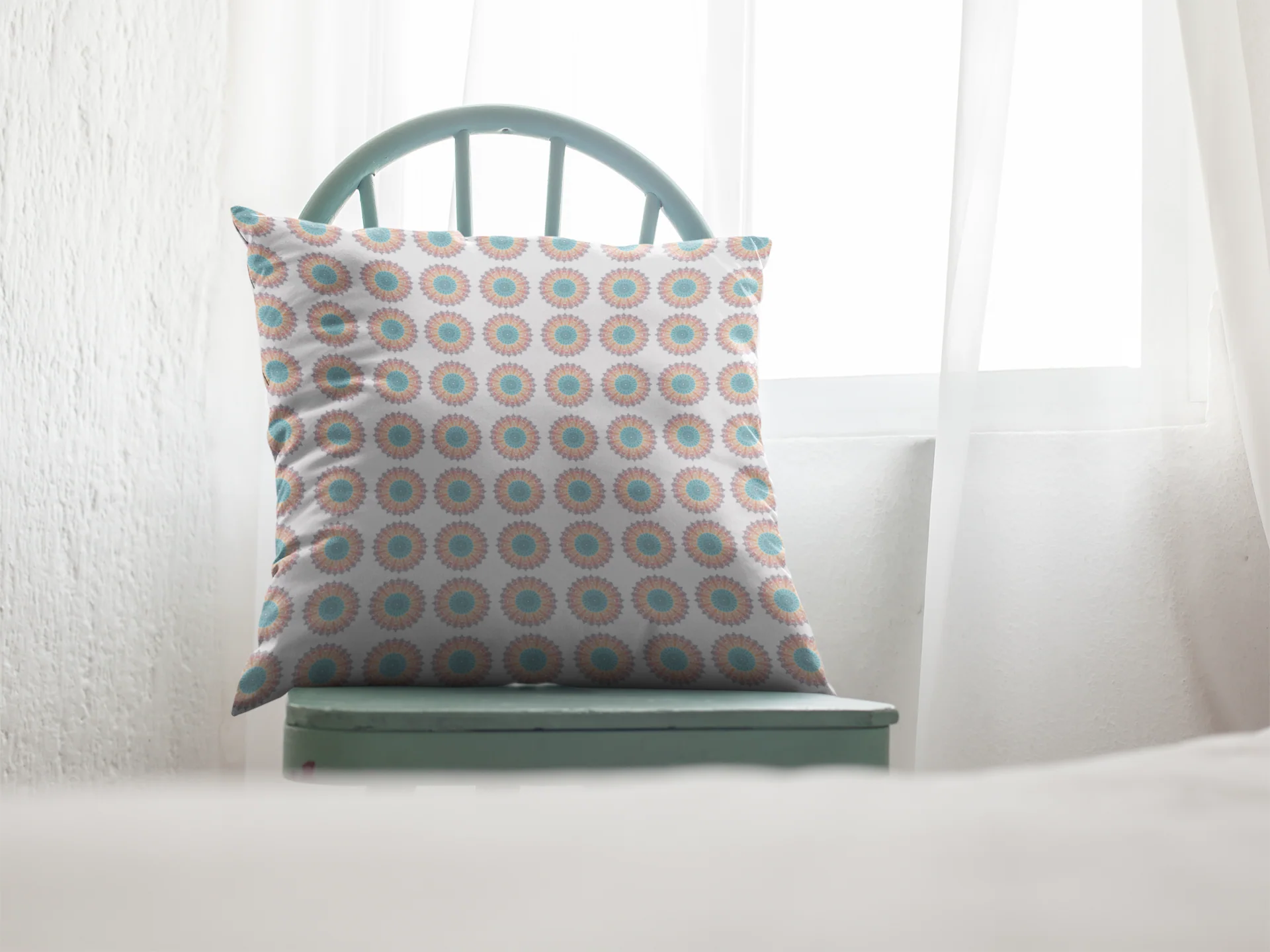 Printed Ethnic Cushion Cover with Filler Included ( 12 inch x 12 inch ) - Image 2