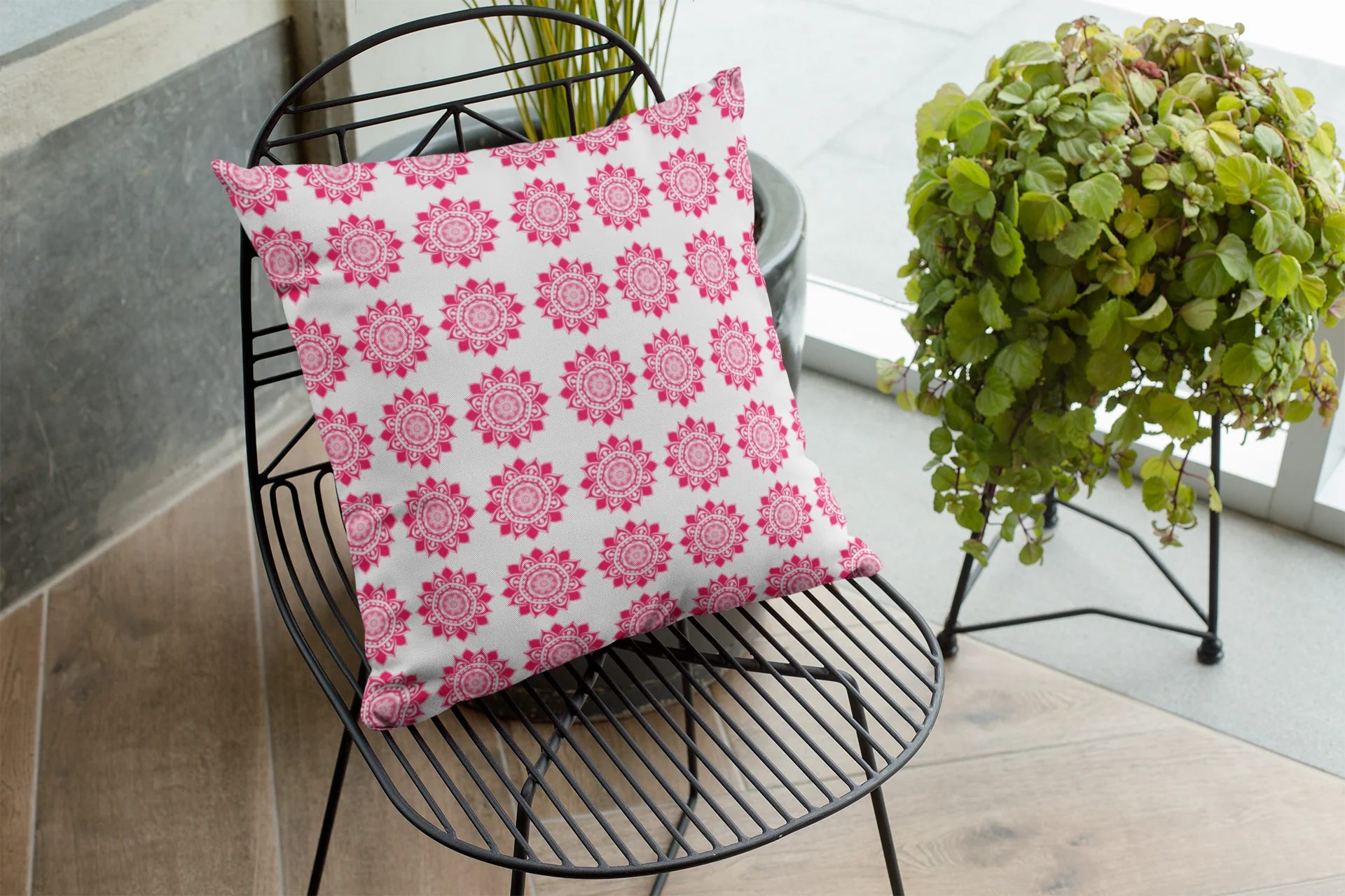 Printed Ethnic Cushion Cover with Filler Included ( 12 inch x 12 inch ) - Image 2