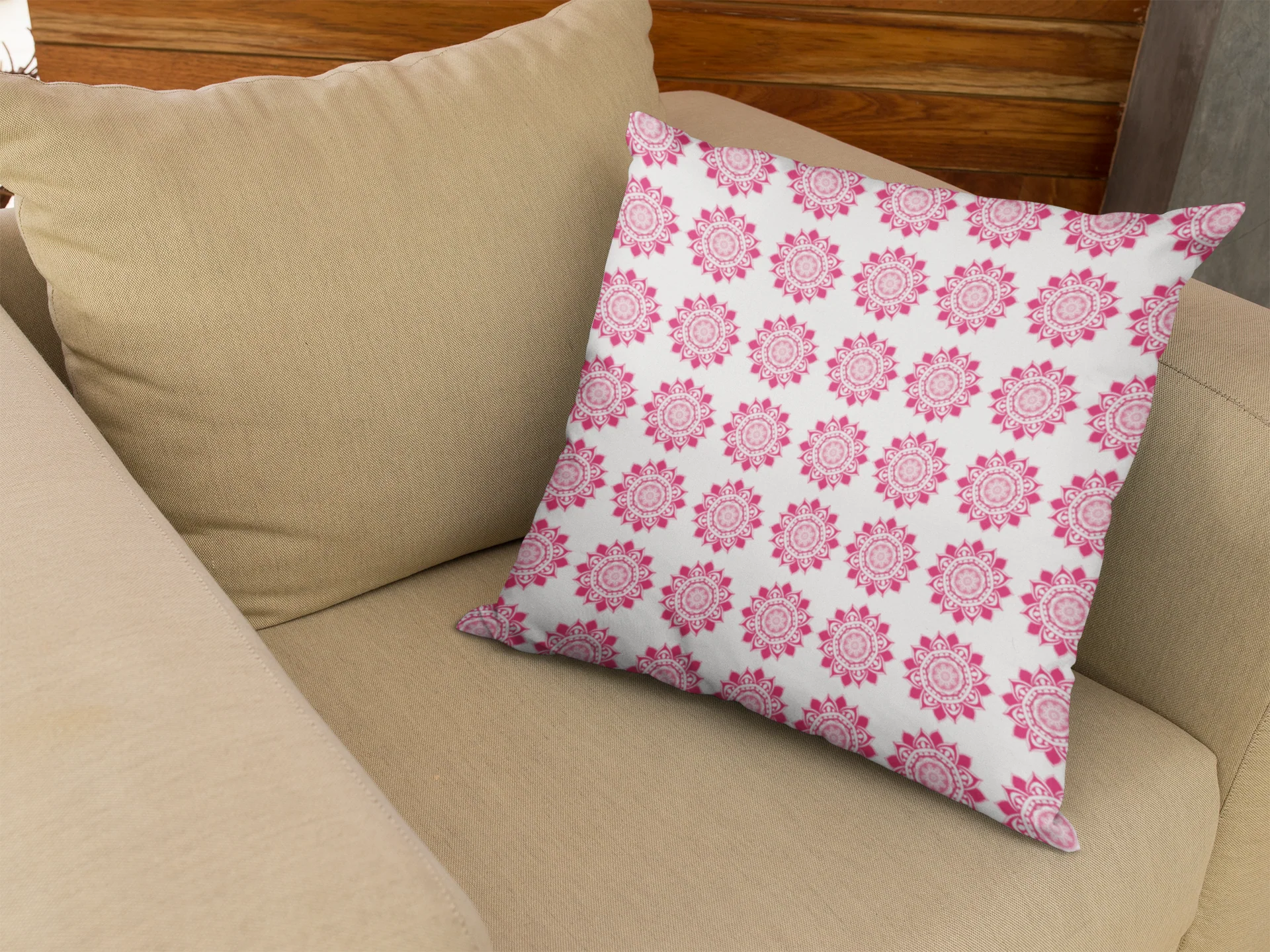 Printed Ethnic Cushion Cover with Filler Included ( 12 inch x 12 inch ) - Image 3