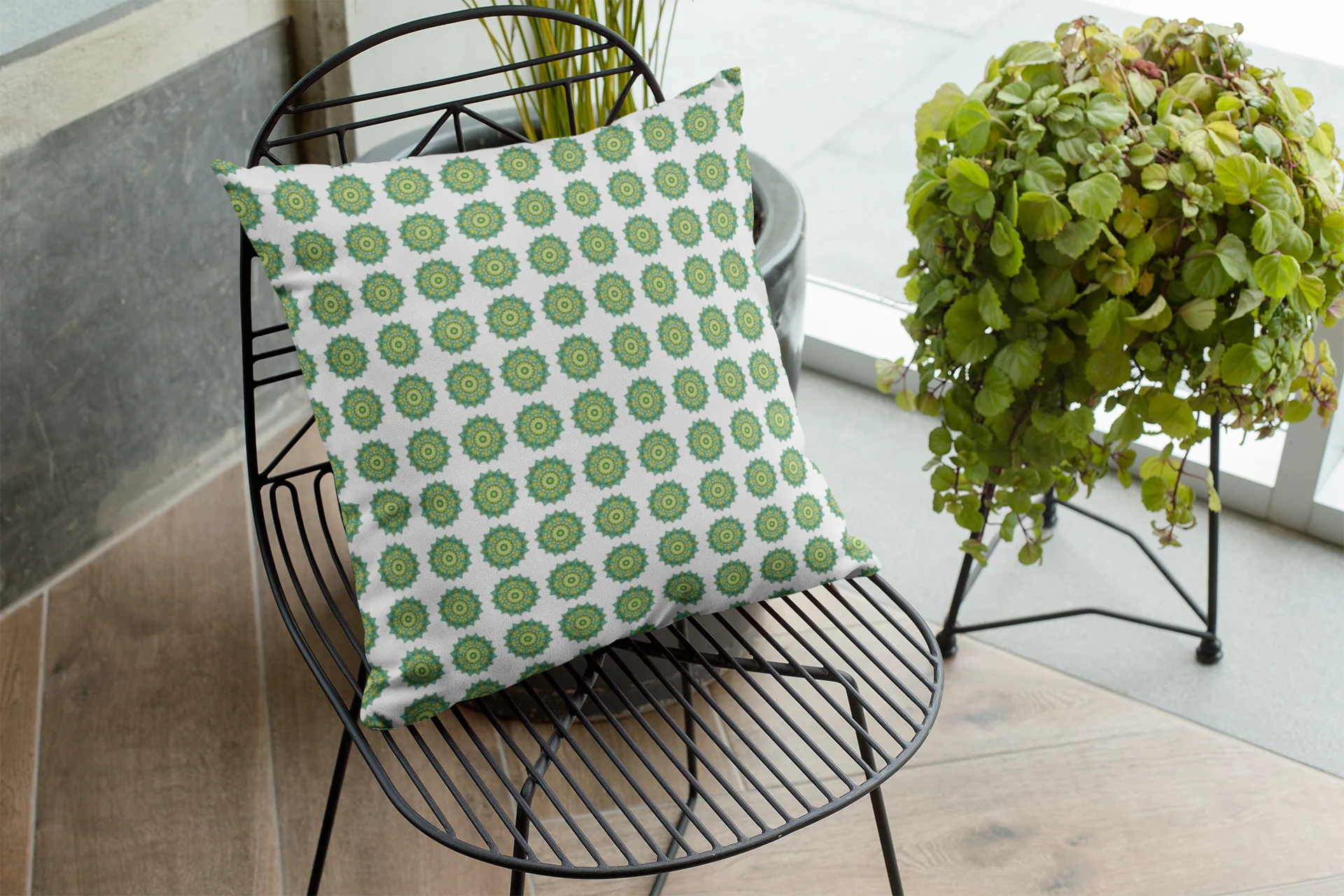 Printed Ethnic Cushion Cover with Filler Included ( 12 inch x 12 inch ) - Image 2