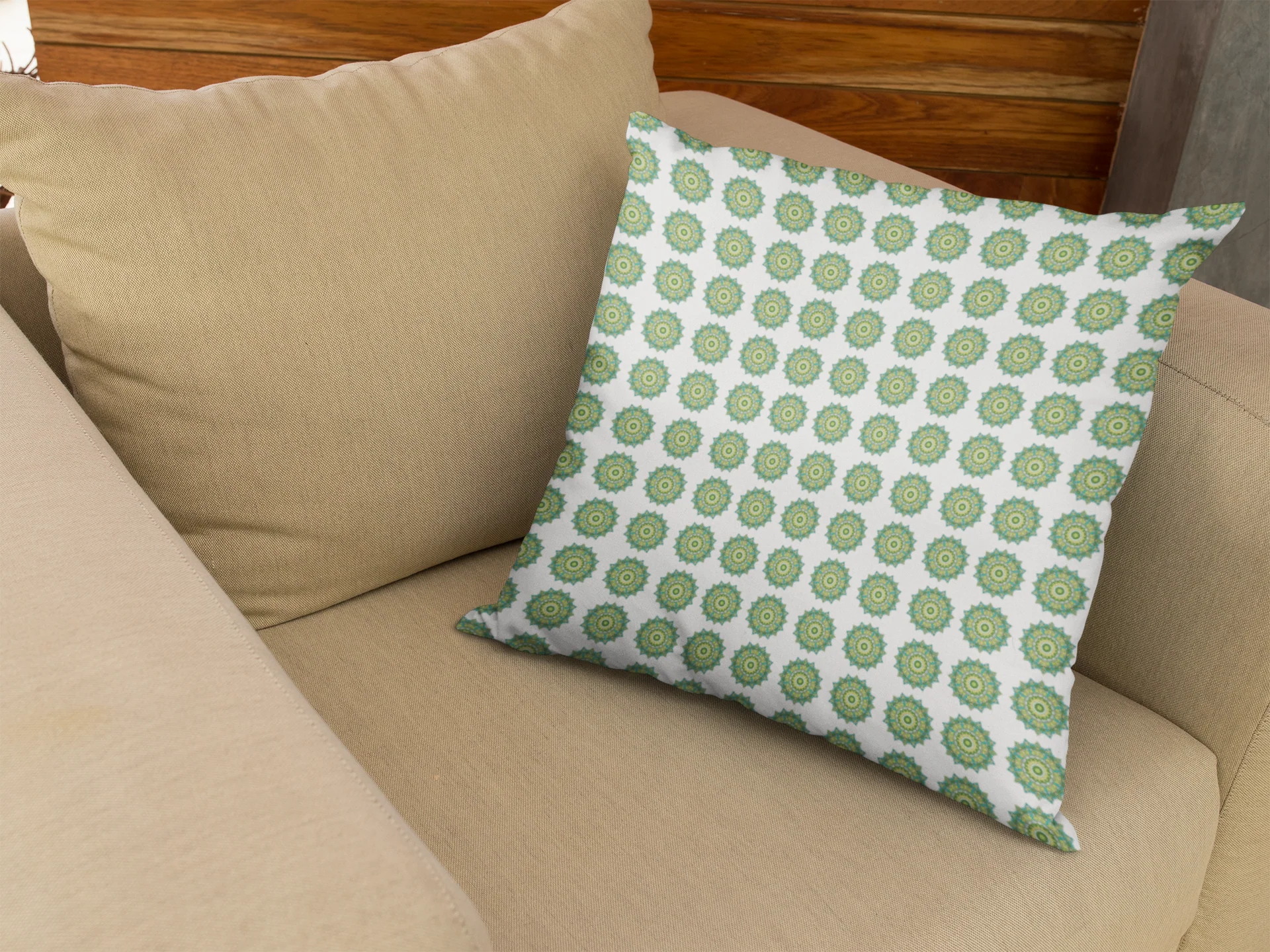 Printed Ethnic Cushion Cover with Filler Included ( 12 inch x 12 inch ) - Image 3