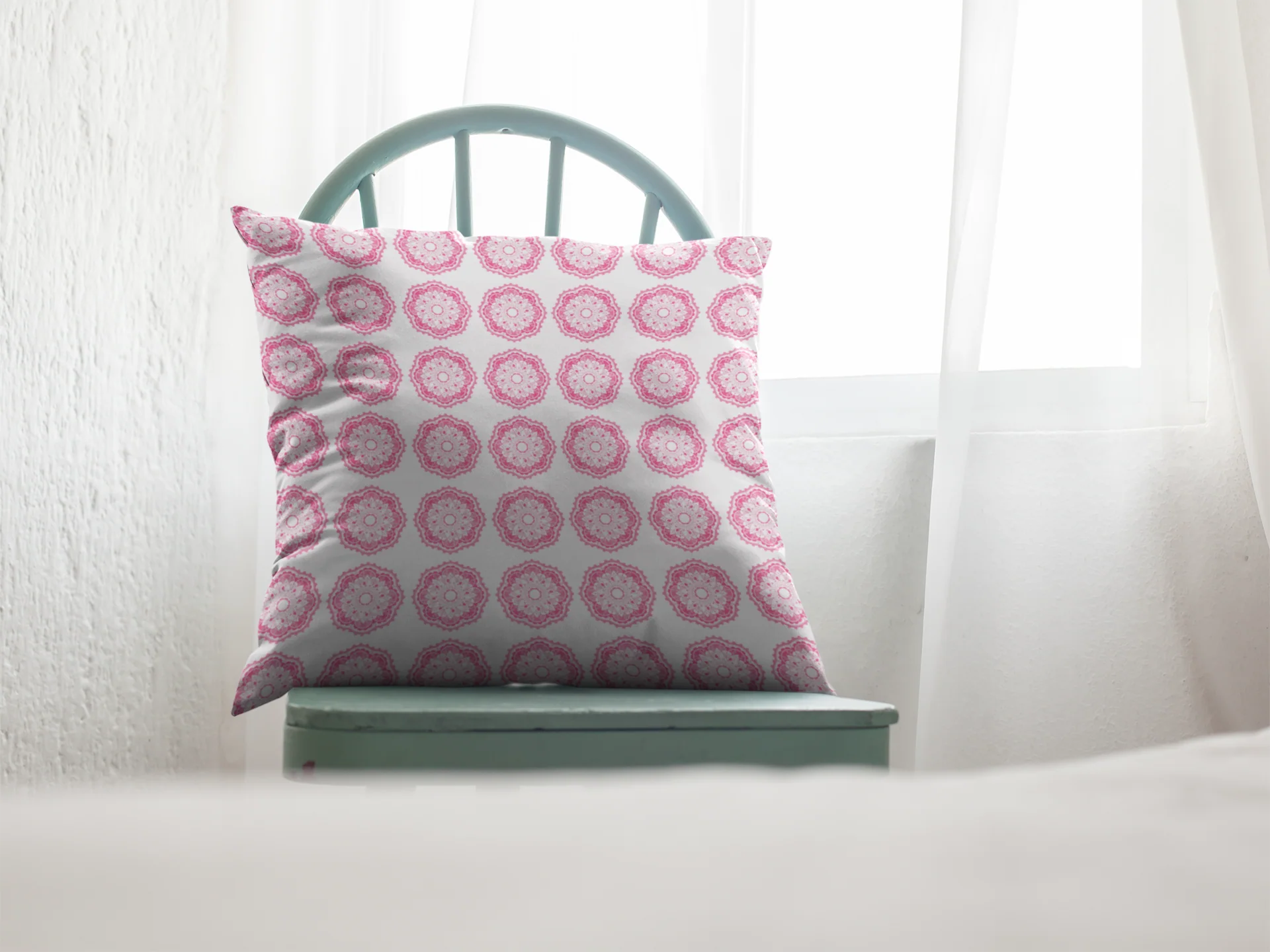 Printed Ethnic Cushion Cover with Filler Included ( 12 inch x 12 inch ) - Image 2