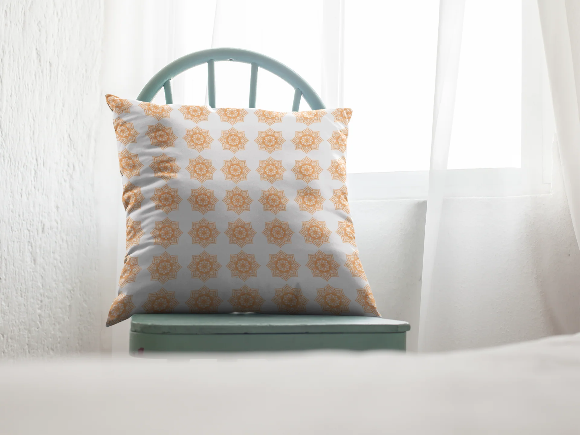Printed Ethnic Cushion Cover with Filler Included ( 12 inch x 12 inch ) - Image 2