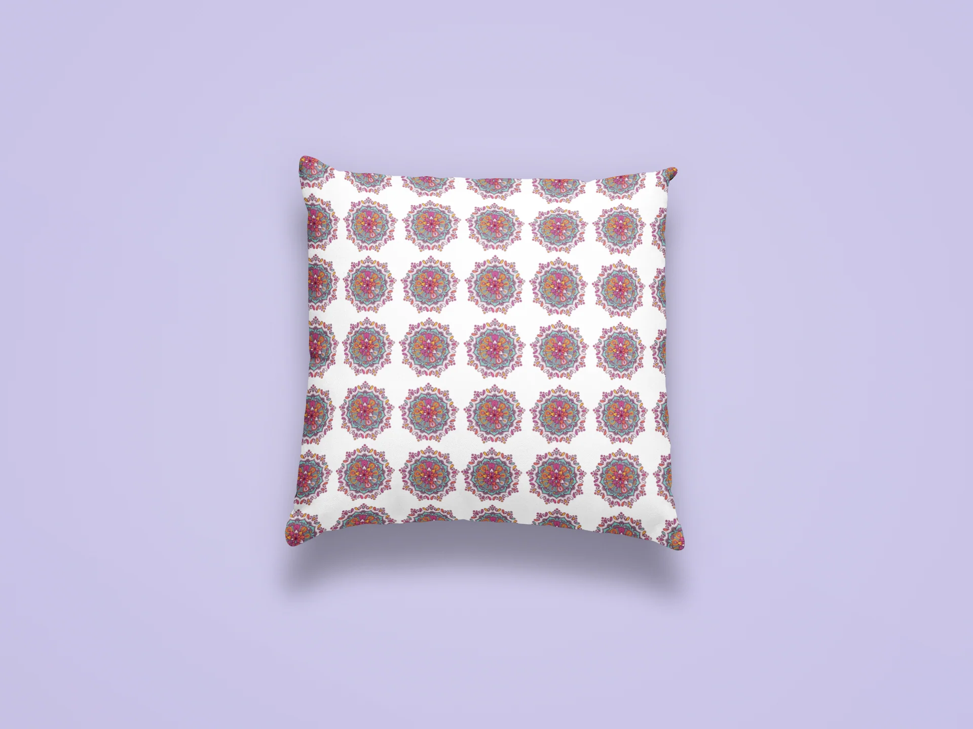 Printed Ethnic Cushion Cover with Filler Included ( 12 inch x 12 inch )