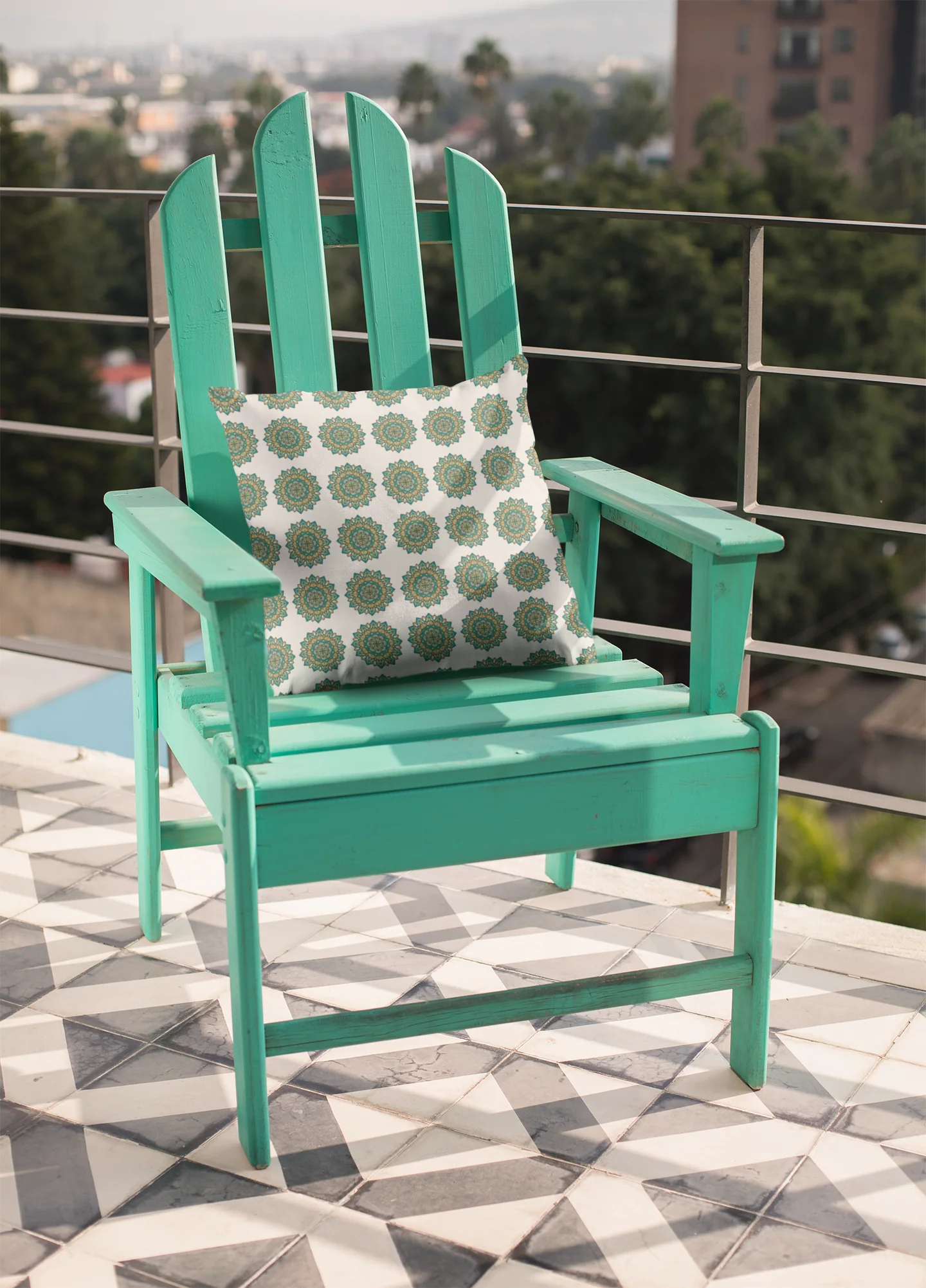 Printed Ethnic Cushion Cover with Filler Included ( 12 inch x 12 inch ) - Image 3