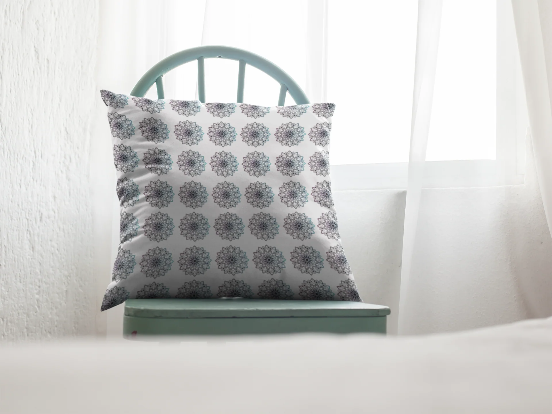 Printed Ethnic Cushion Cover with Filler Included ( 12 inch x 12 inch ) - Image 2
