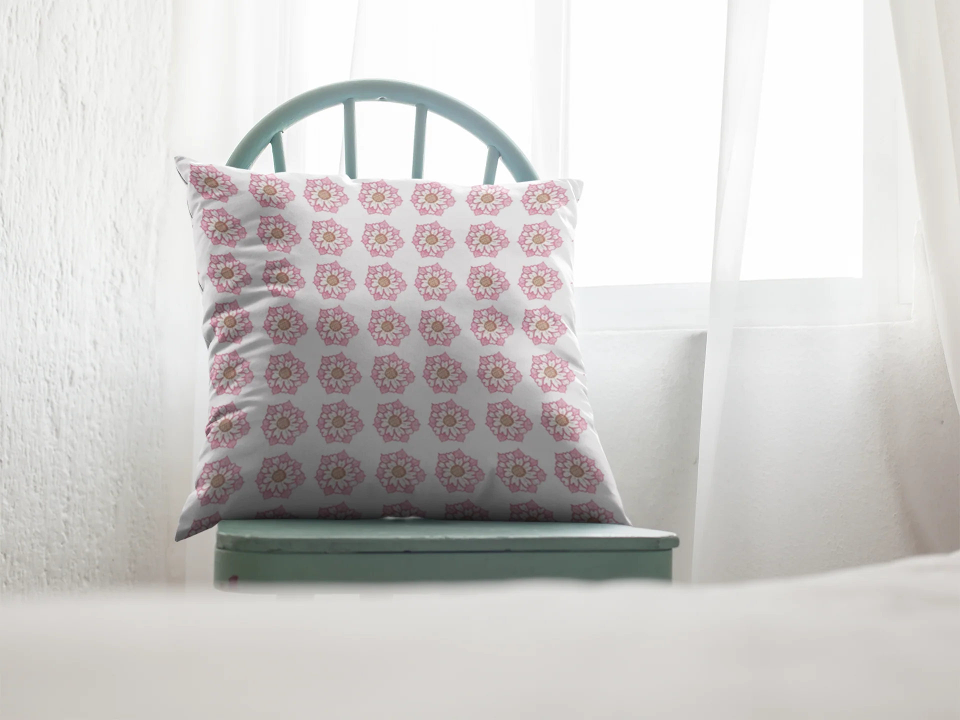 Printed Ethnic Cushion Cover with Filler Included ( 12 inch x 12 inch ) - Image 2
