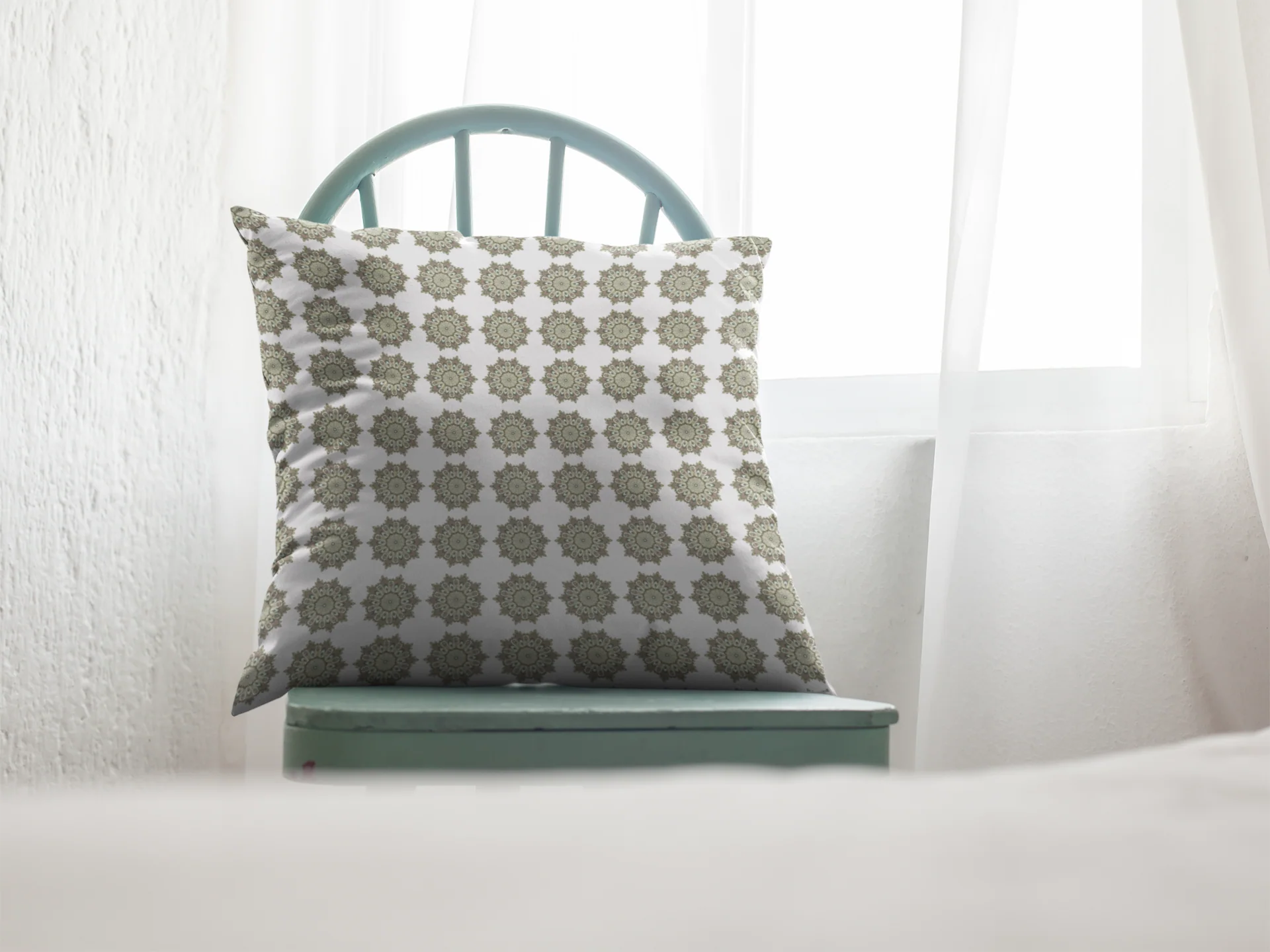 Printed Ethnic Cushion Cover with Filler Included ( 12 inch x 12 inch ) - Image 2
