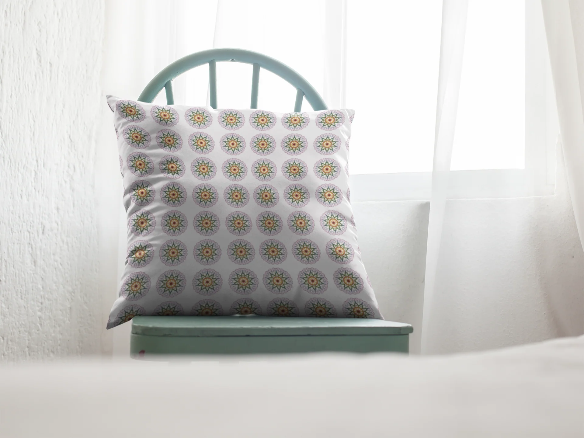 Printed Ethnic Cushion Cover with Filler Included ( 12 inch x 12 inch ) - Image 2