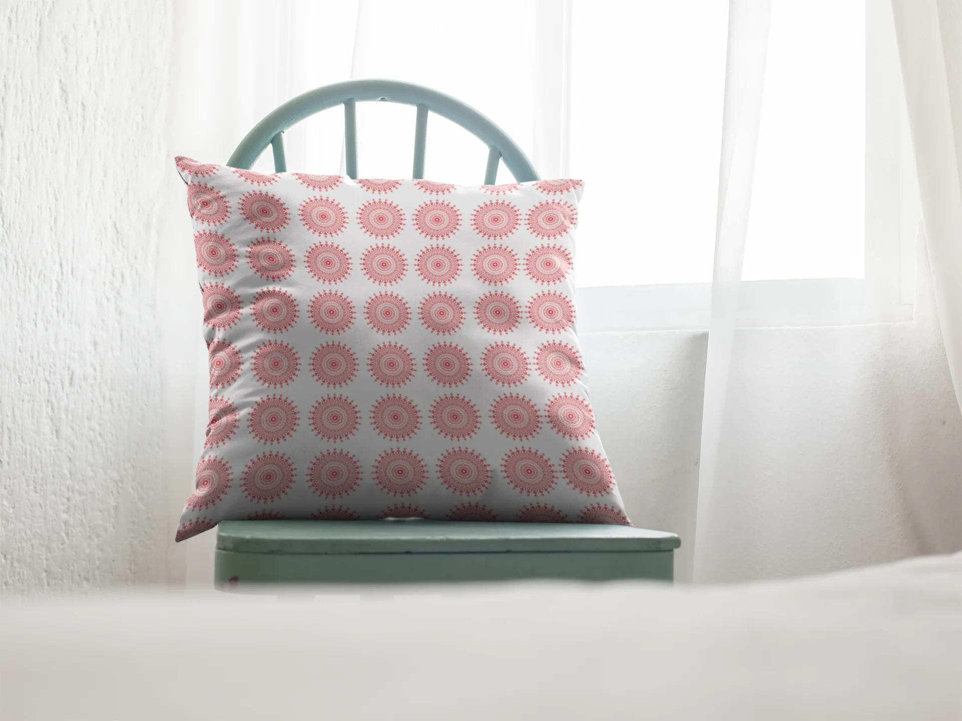 Printed Ethnic Cushion Cover with Filler Included ( 12 inch x 12 inch ) - Image 2