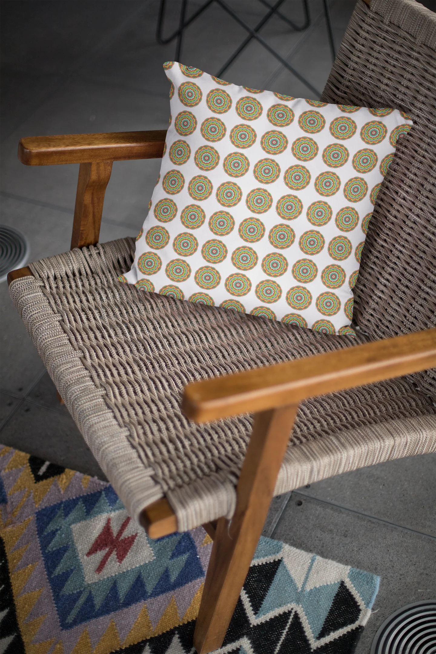 Printed Ethnic Cushion Cover with Filler Included ( 12 inch x 12 inch ) - Image 9