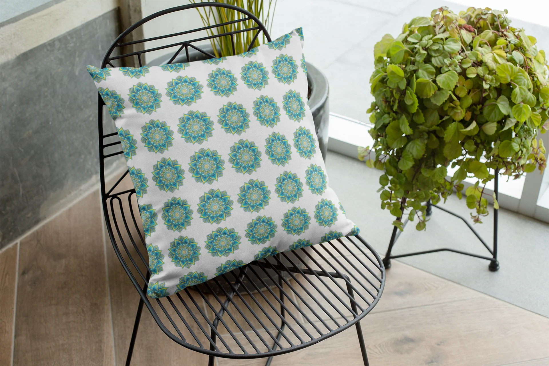 Printed Ethnic Cushion Cover with Filler Included ( 12 inch x 12 inch ) - Image 24