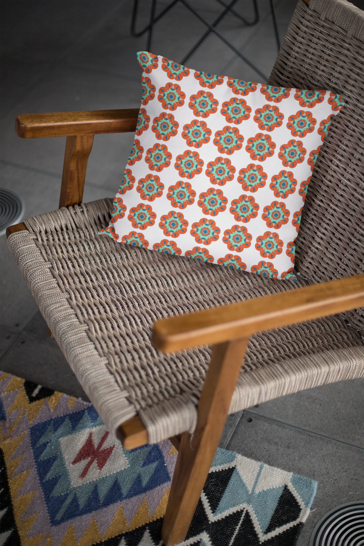 Printed Ethnic Cushion Cover with Filler Included ( 12 inch x 12 inch ) - Image 3