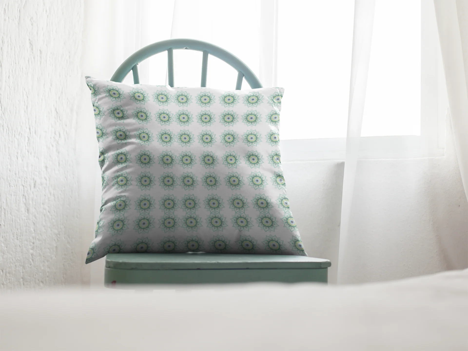 Printed Ethnic Cushion Cover with Filler Included ( 12 inch x 12 inch ) - Image 2