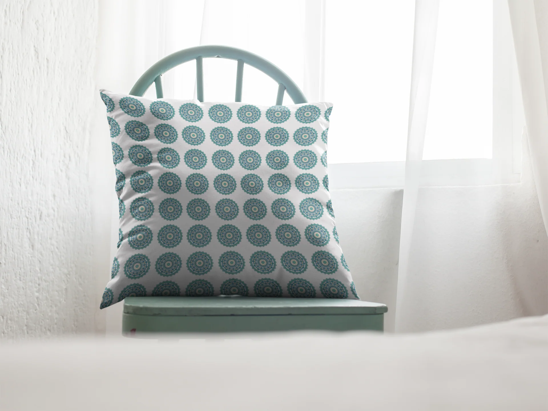 Printed Ethnic Cushion Cover with Filler Included ( 12 inch x 12 inch ) - Image 2