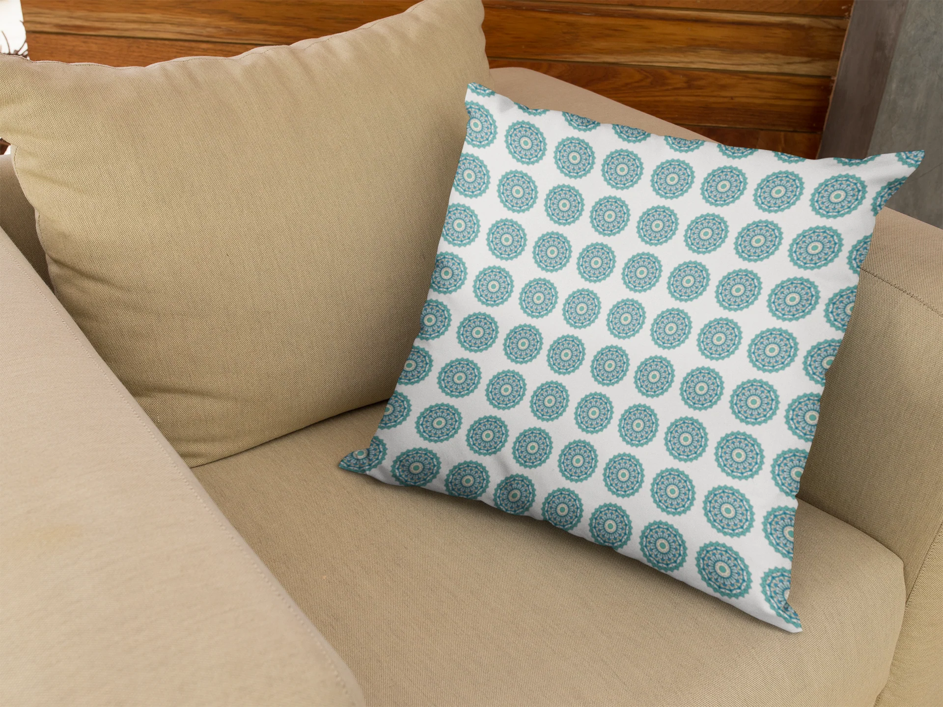 Printed Ethnic Cushion Cover with Filler Included ( 12 inch x 12 inch ) - Image 3