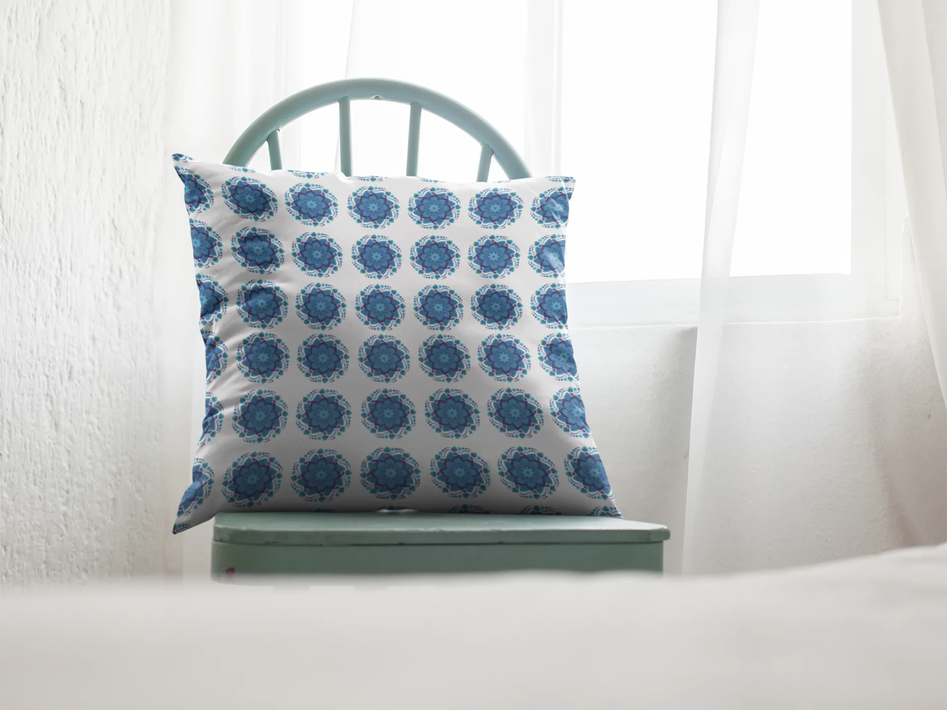 Printed Ethnic Cushion Cover with Filler Included ( 12 inch x 12 inch ) - Image 2