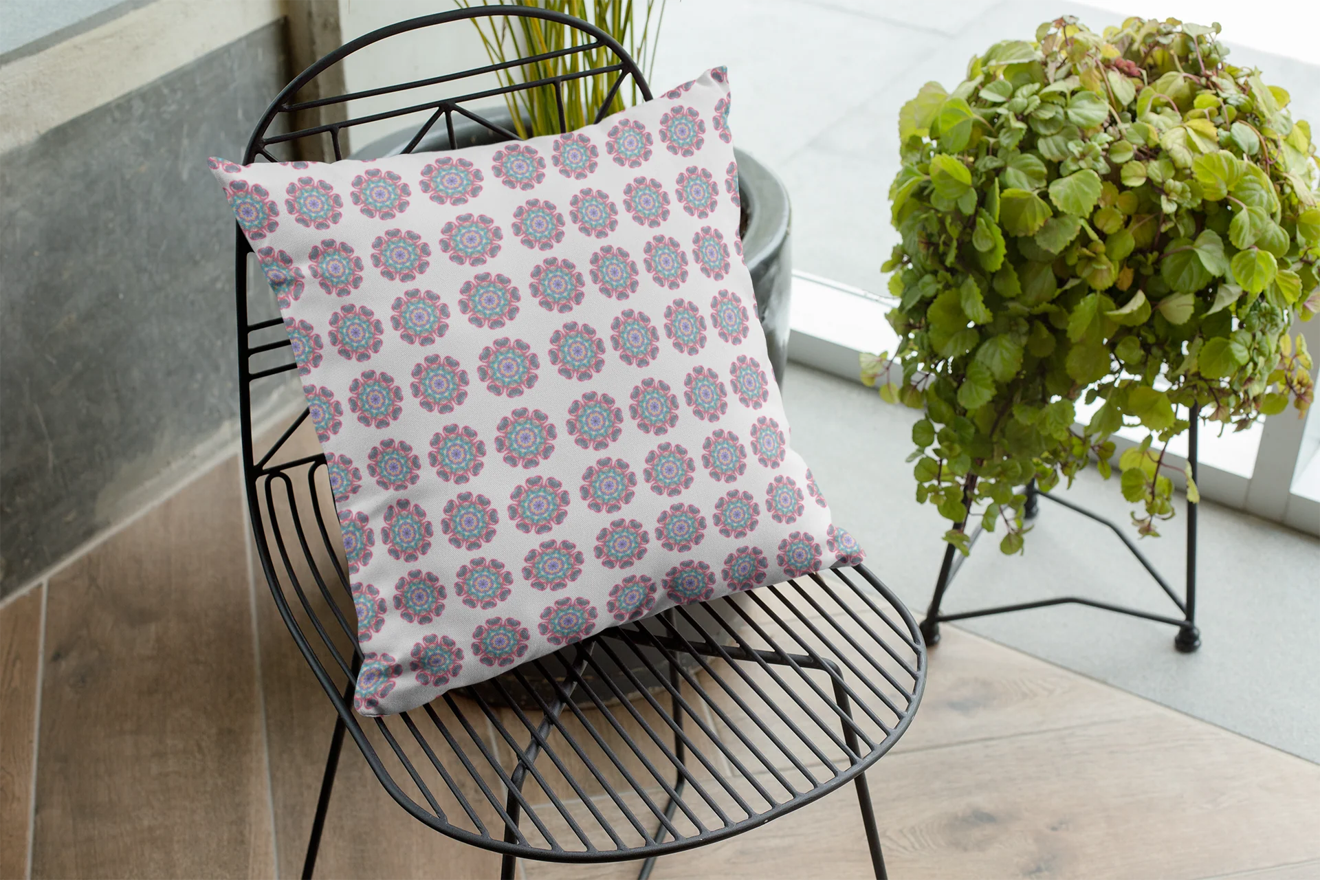 Printed Ethnic Cushion Cover with Filler Included ( 12 inch x 12 inch ) - Image 3