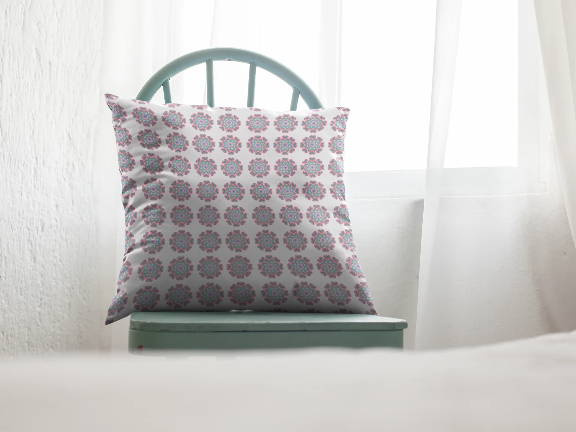 Printed Ethnic Cushion Cover with Filler Included ( 12 inch x 12 inch ) - Image 2