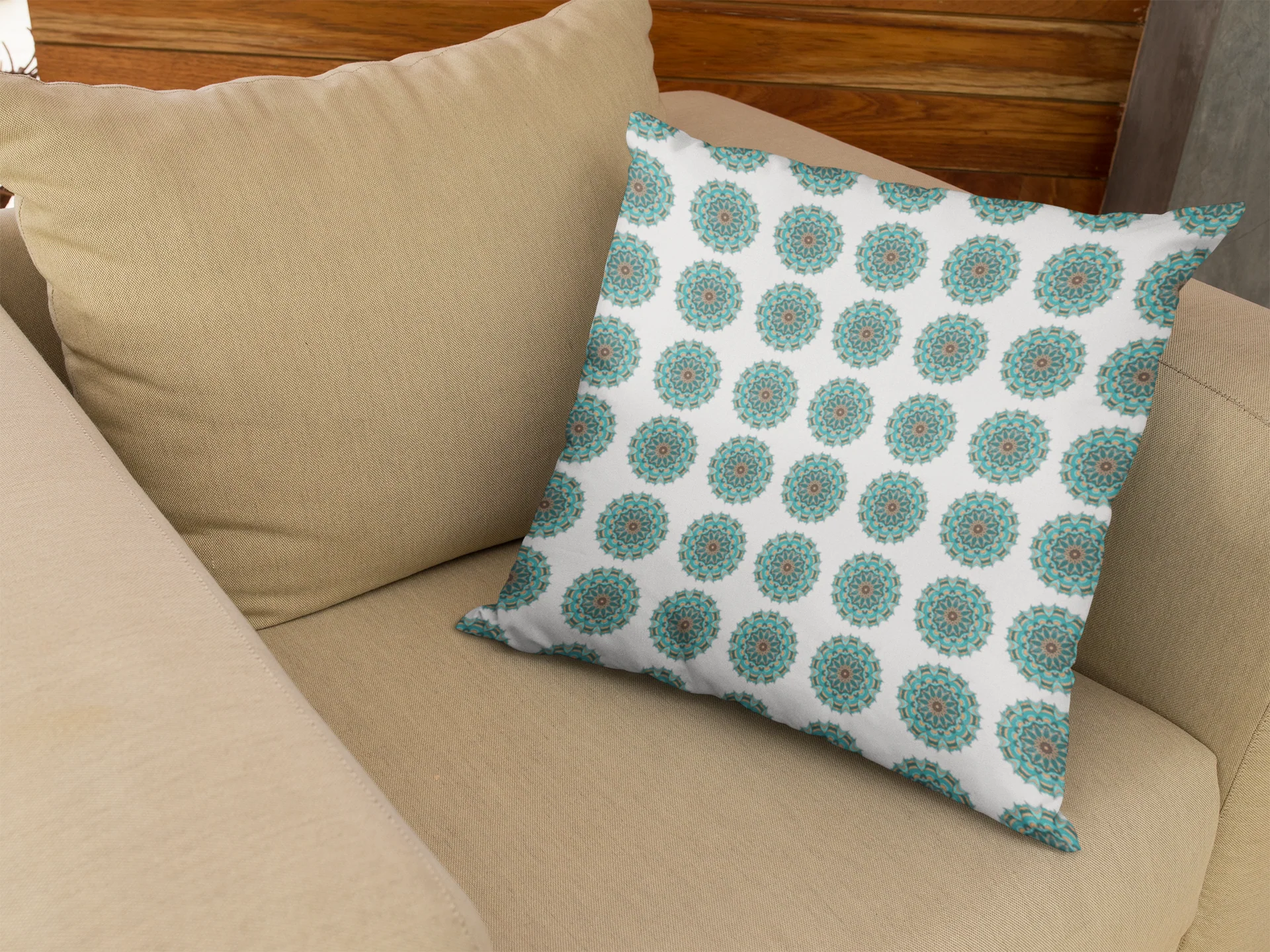 Printed Ethnic Cushion Cover with Filler Included ( 12 inch x 12 inch ) - Image 3
