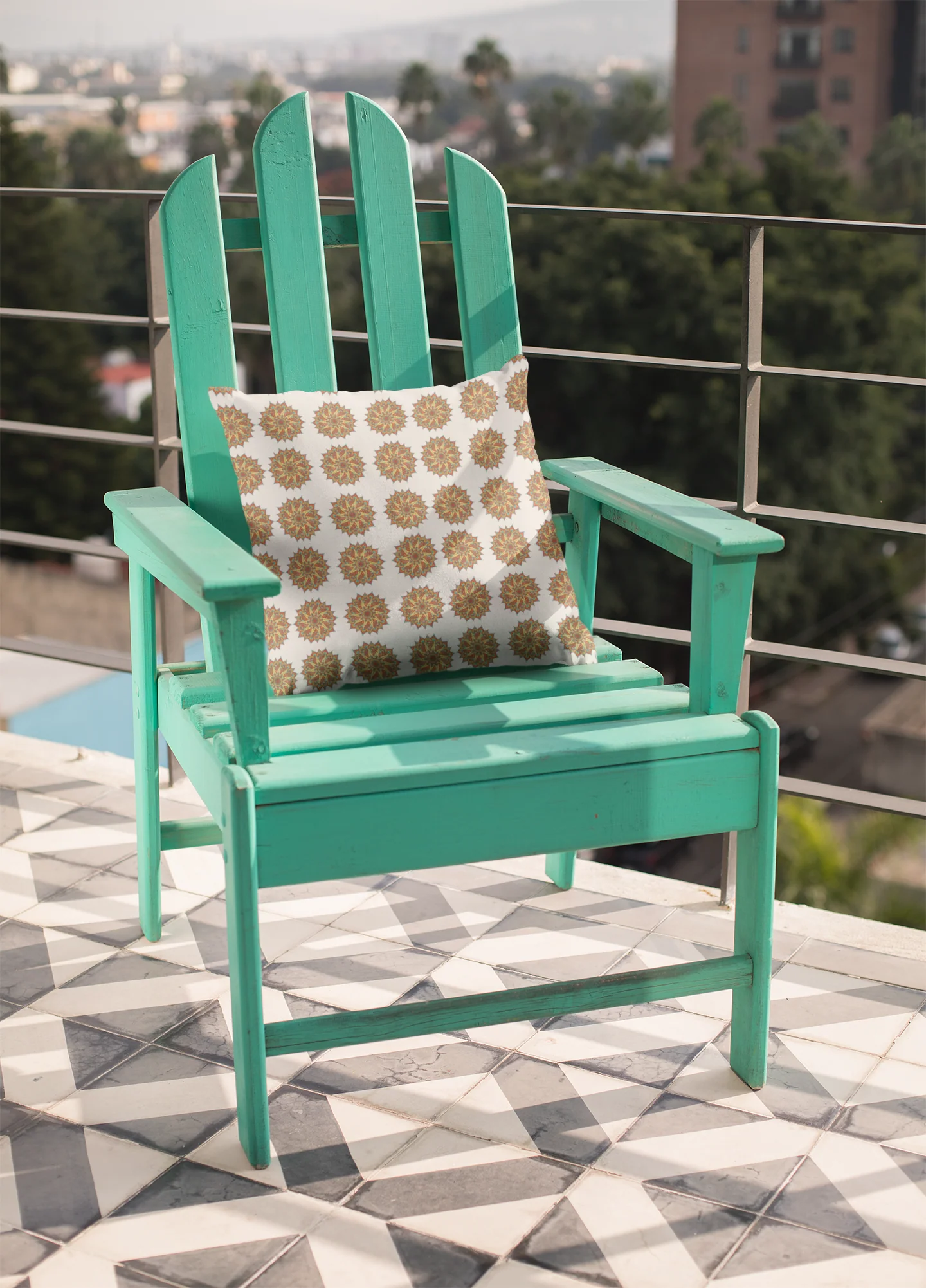 Printed Ethnic Cushion Cover with Filler Included ( 12 inch x 12 inch ) - Image 3