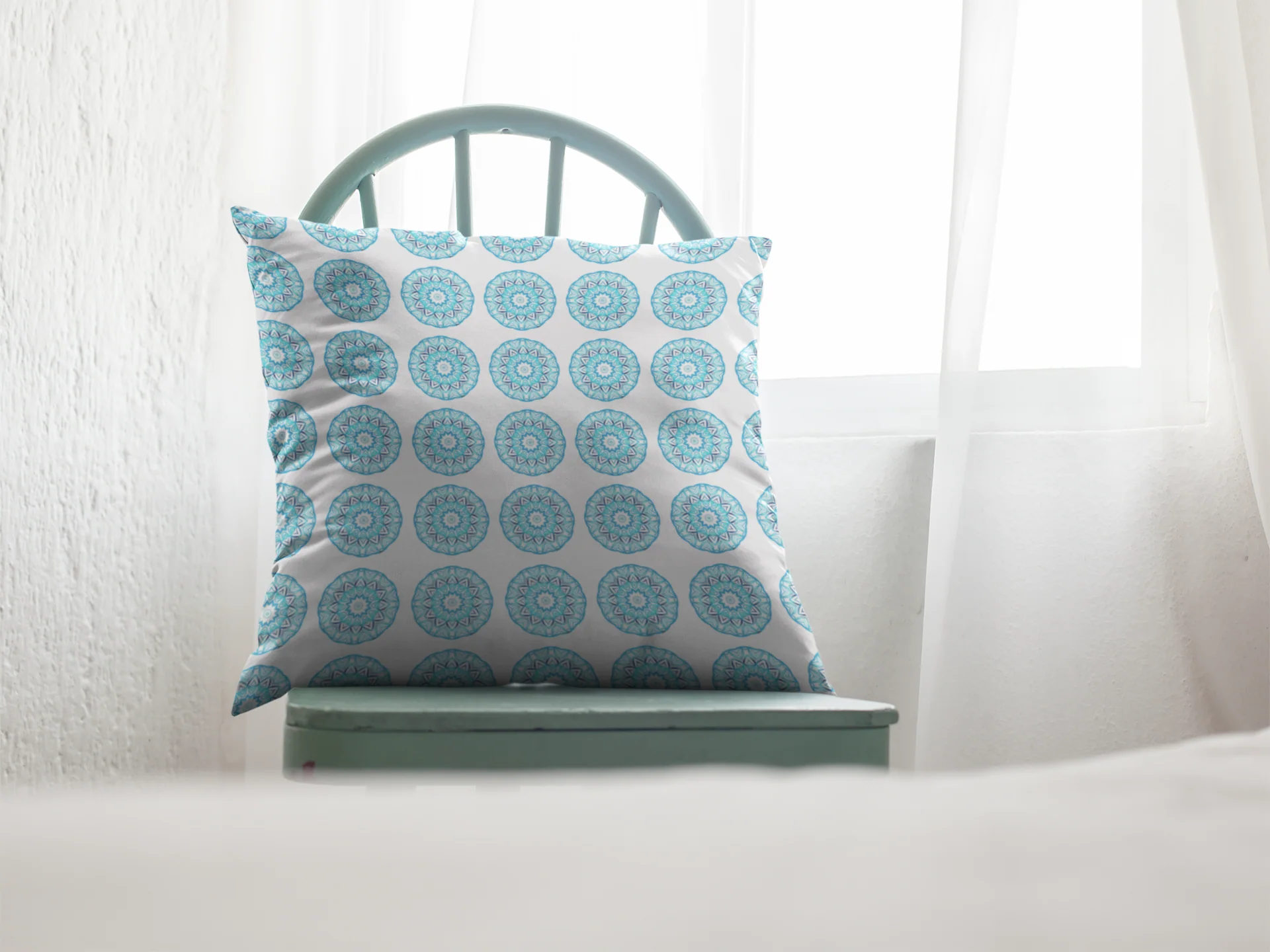 Printed Ethnic Cushion Cover with Filler Included ( 12 inch x 12 inch ) - Image 2