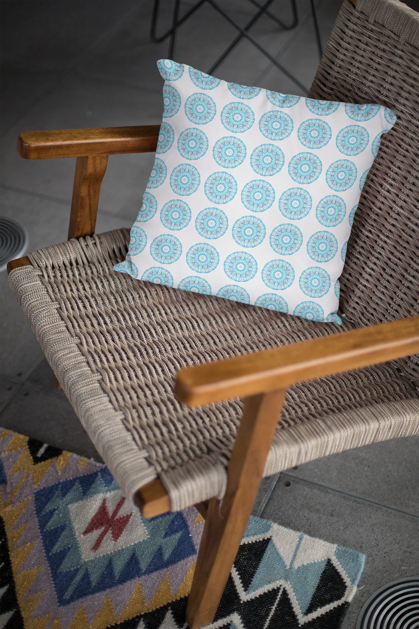 Printed Ethnic Cushion Cover with Filler Included ( 12 inch x 12 inch ) - Image 2
