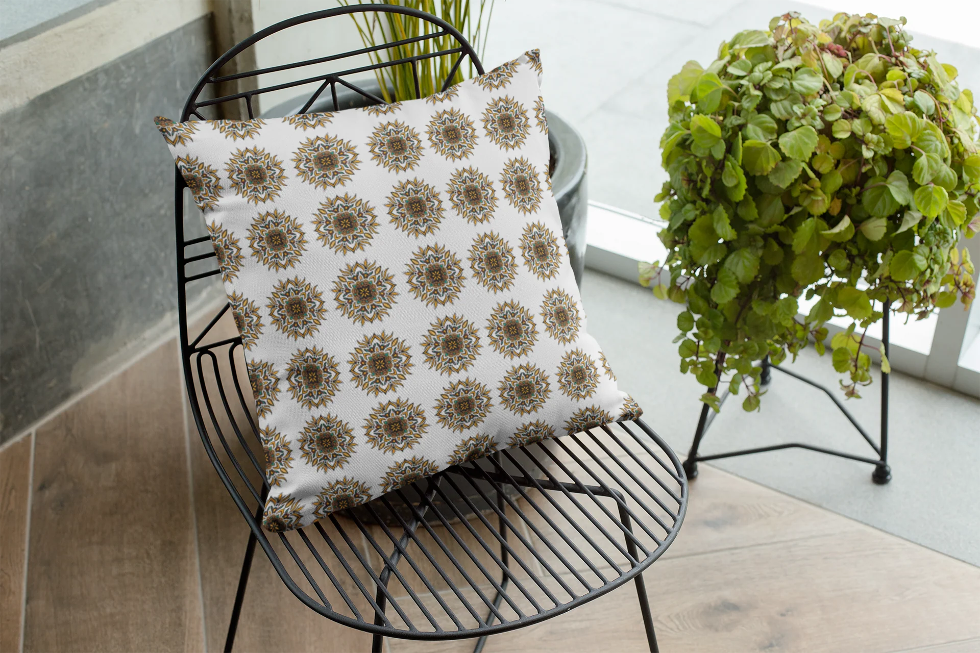 Printed Ethnic Cushion Cover with Filler Included ( 12 inch x 12 inch ) - Image 3