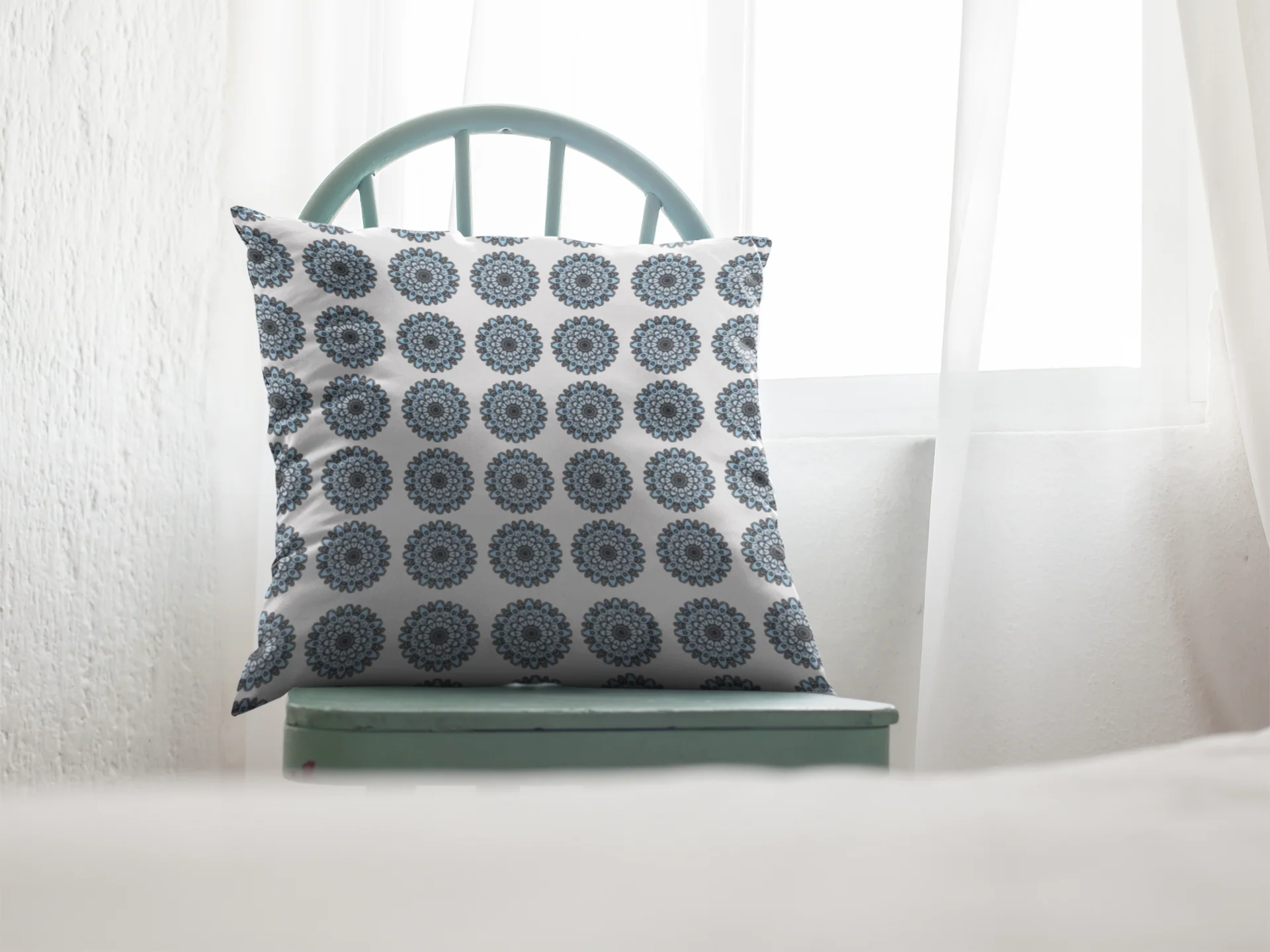 Printed Ethnic Cushion Cover with Filler Included ( 12 inch x 12 inch ) - Image 2