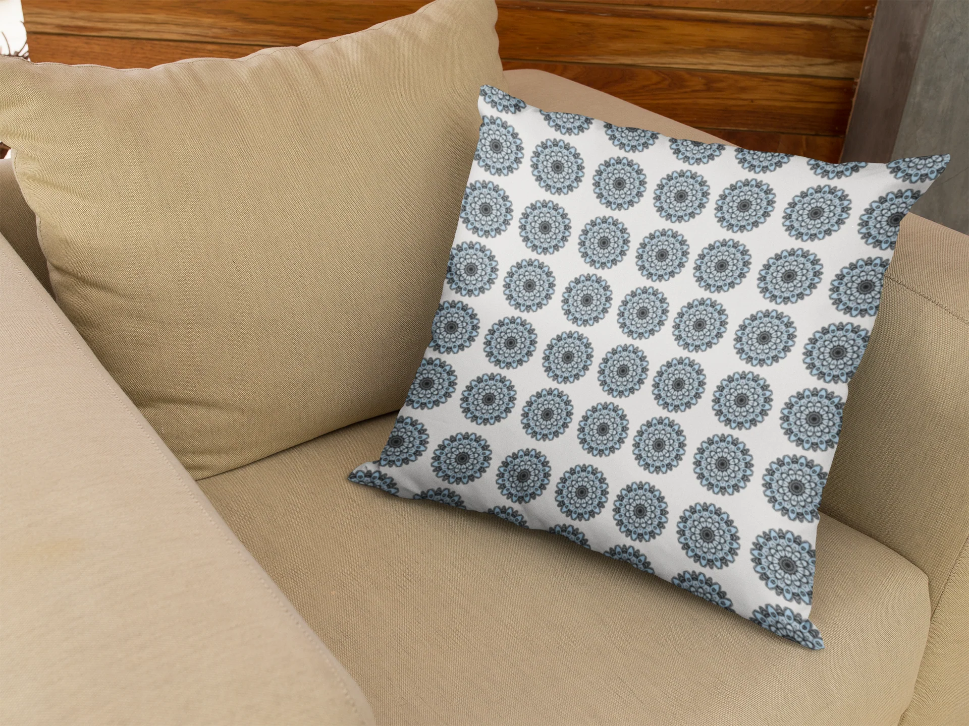 Printed Ethnic Cushion Cover with Filler Included ( 12 inch x 12 inch ) - Image 3