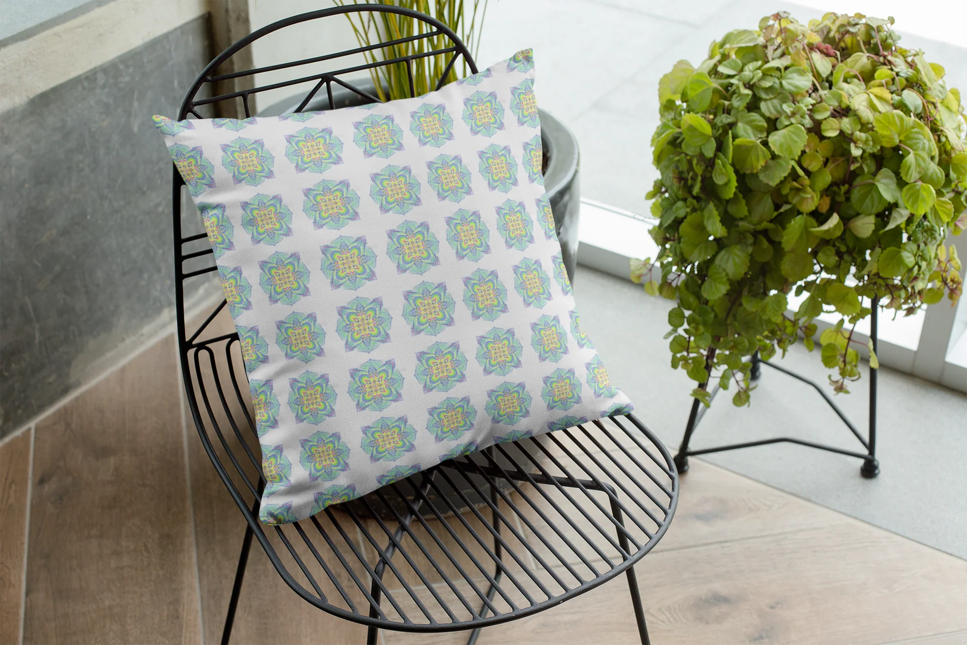 Printed Ethnic Cushion Cover with Filler Included ( 12 inch x 12 inch ) - Image 3