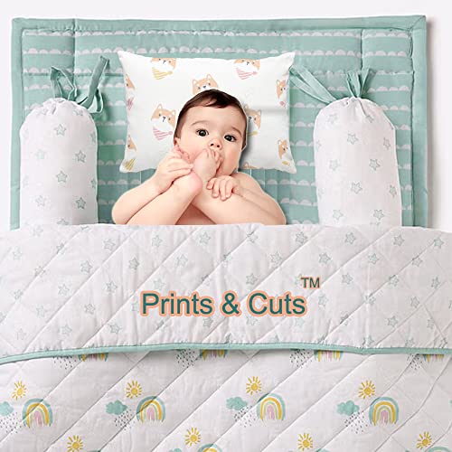 Prints and Cuts Toddler/Baby/New Born Pillow with Extra Soft Pillow Cover - Bear - 9" x 12" - Baby Pillow for Bedding, Bed Set - (Set of 1) - Image 2