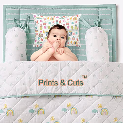 Prints and Cuts Toddler/Baby/New Born Pillow with Extra Soft Pillow Cover - Gift - 9" x 12" - Baby Pillow for Bedding, Bed Set - (Set of 1) - Image 2