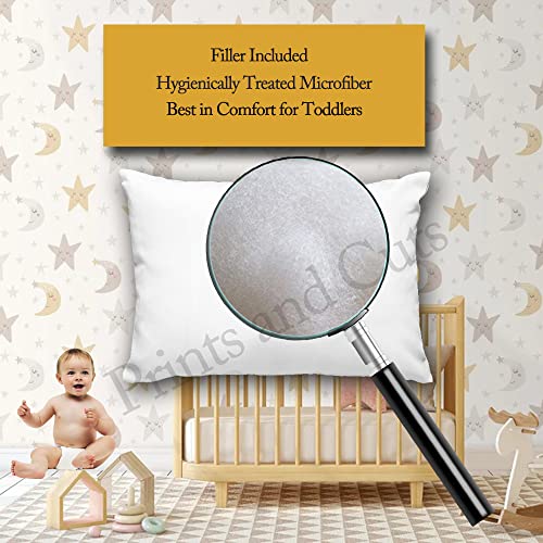 Prints and Cuts Toddler/Baby/New Born Pillow with Extra Soft Pillow Cover - Santa - 9" x 12" - Baby Pillow for Bedding, Bed Set - (Set of 1) - Image 4