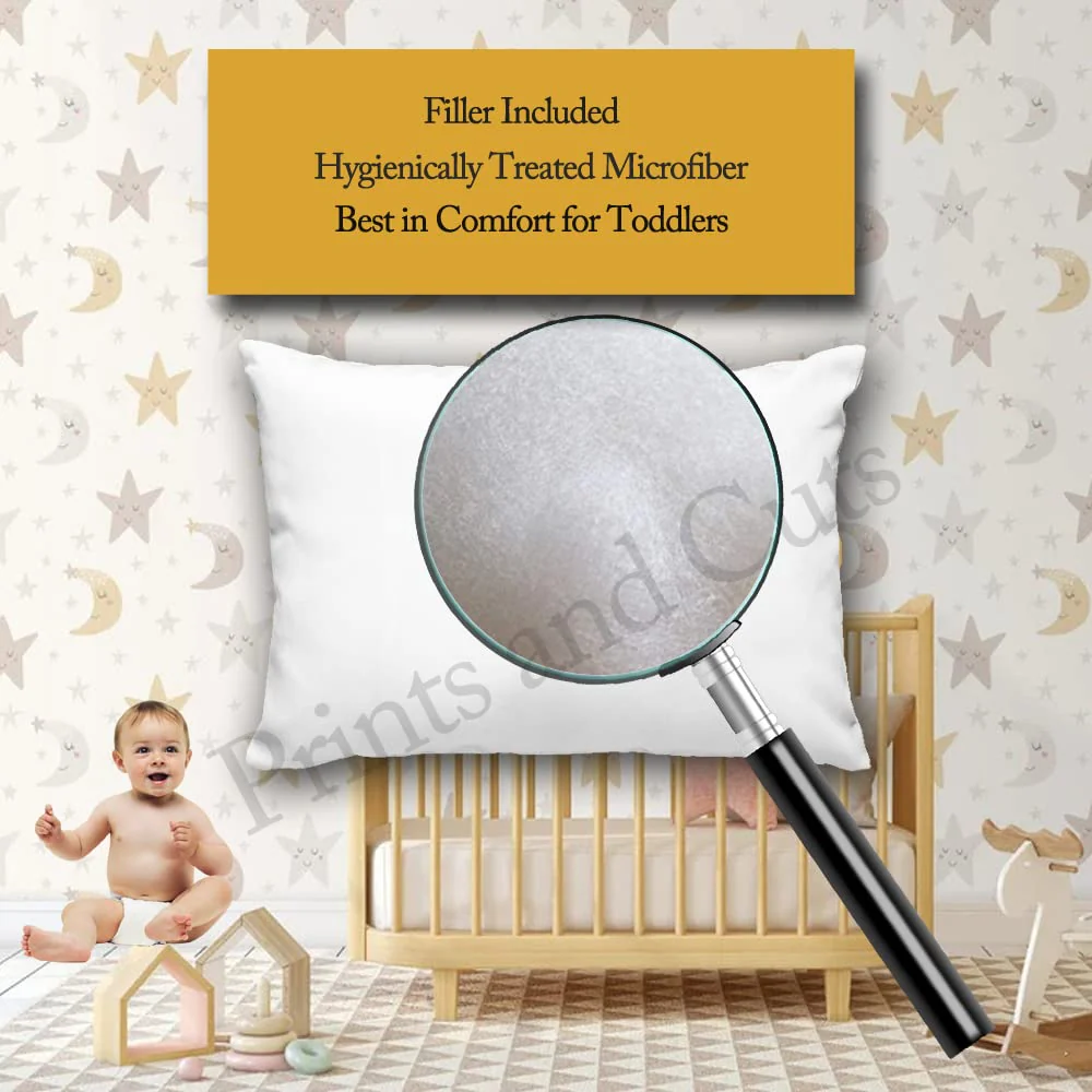 Prints and Cuts Toddler/Baby/New Born Pillow with Extra Soft Pillow Cover - Softy - 9" x 12" - Baby Pillow for Bedding, Bed Set - (Set of 1) - Image 4