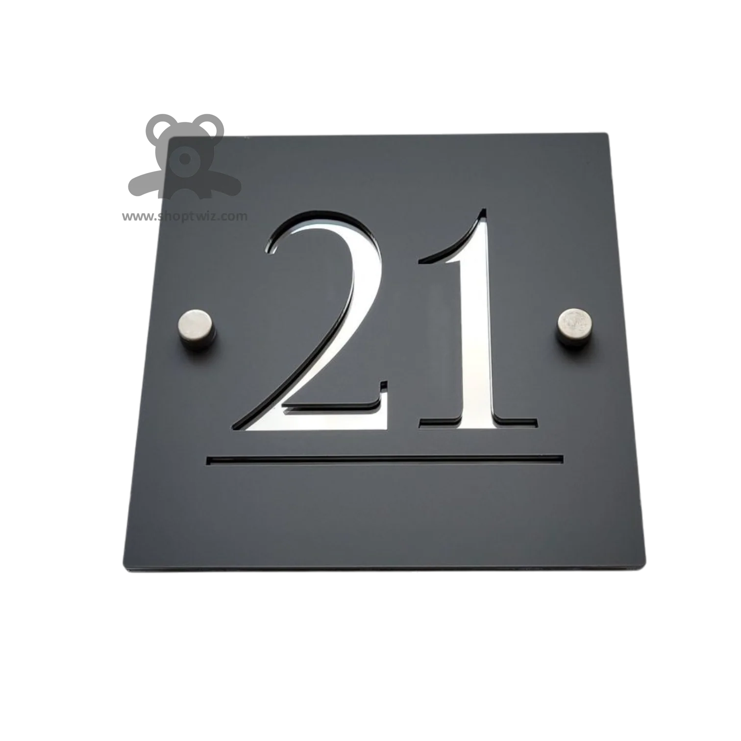 ShoptTwiz Square Black Transparent Latter Name Plate for House and Office - Image 2
