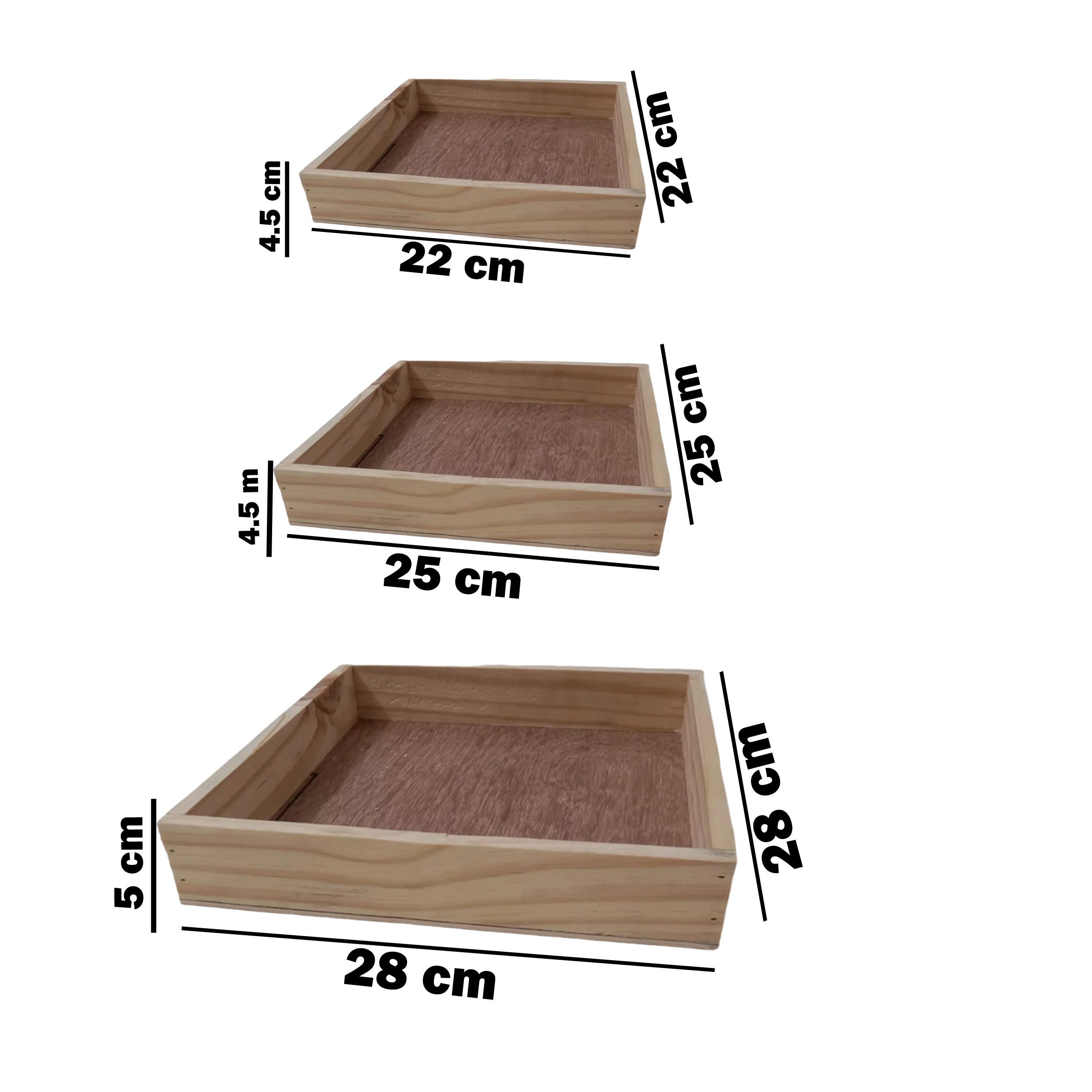 ShopTwiz 3pc Combo Wooden Tray Ideal for Gift Packing - Image 4