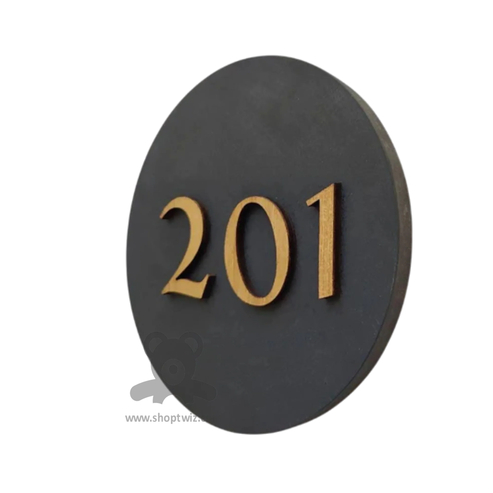 ShopTwiz Circle Black Golden Letter Name Plate for House and Office - Image 2