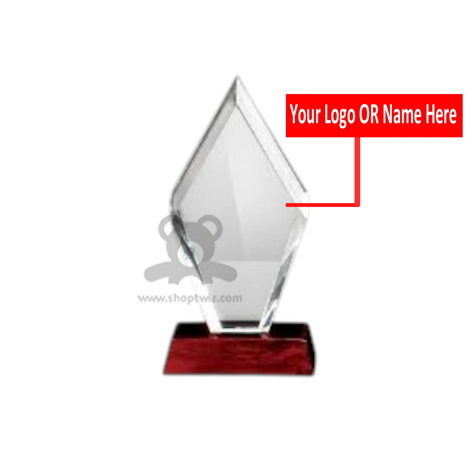 ShopTwiz Customized Crystal Glass Trophy – Personalized Logo & Name Corporate Gift - Image 2