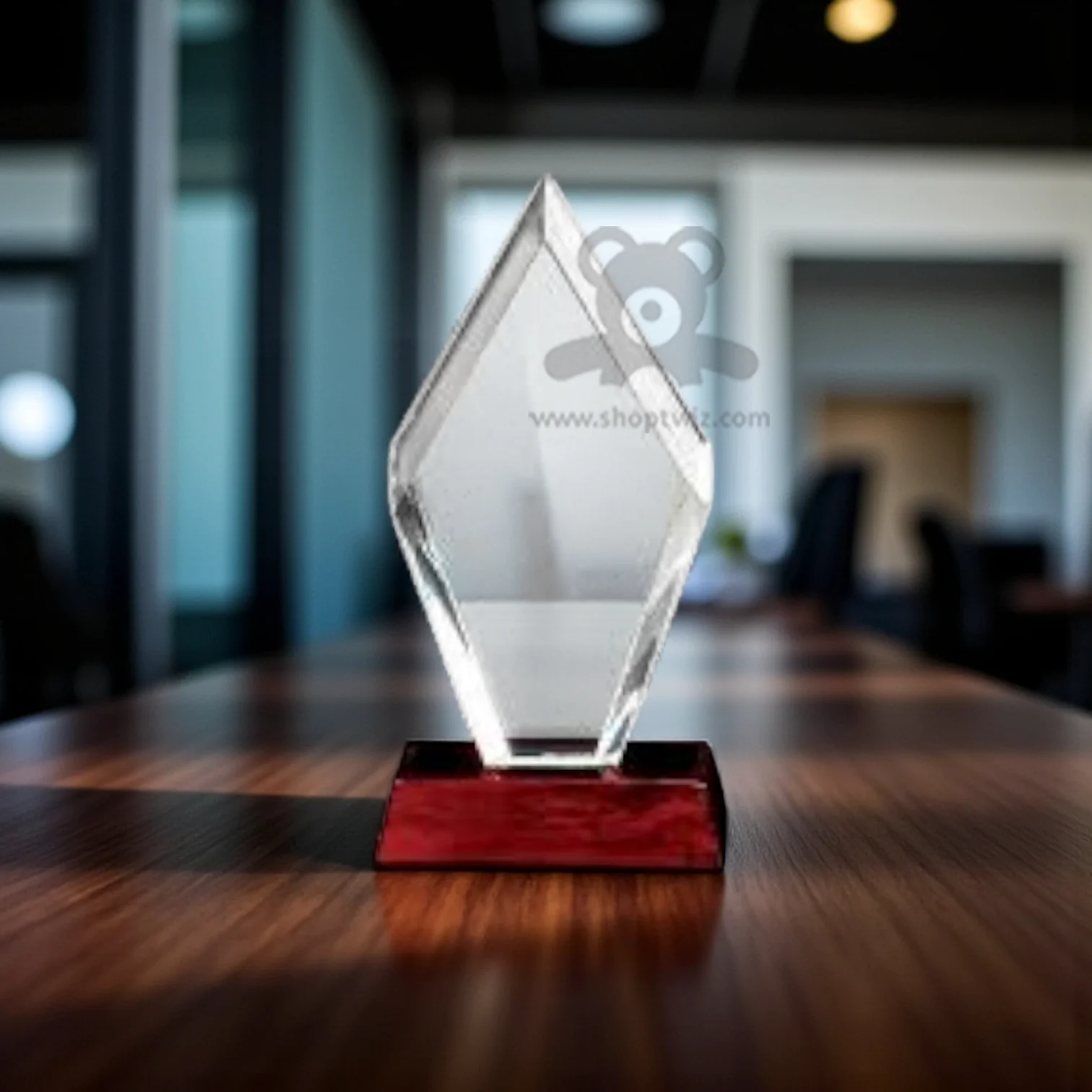 ShopTwiz Customized Crystal Glass Trophy – Personalized Logo & Name Corporate Gift - Image 3
