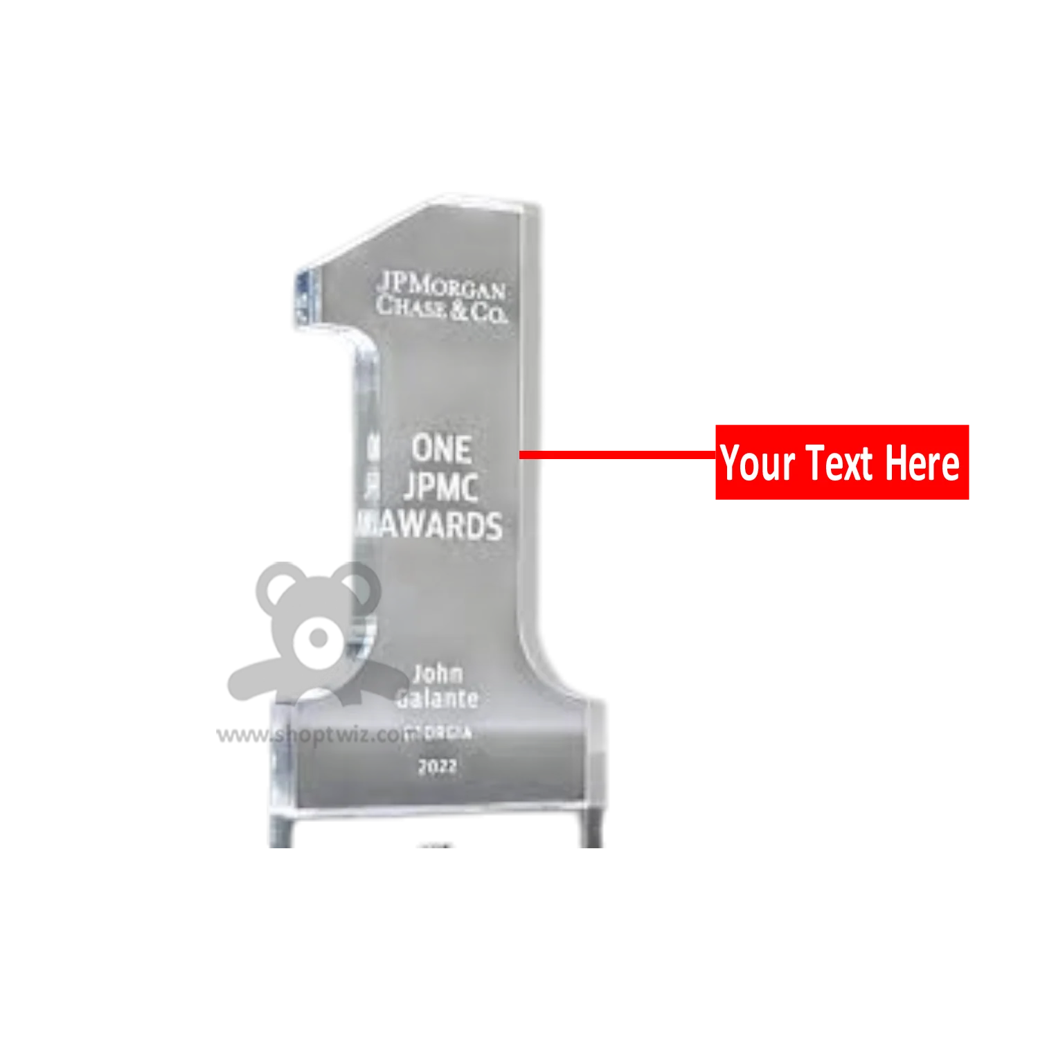 ShopTwiz Customized Number Acrylic Award – Personalize with Logo or Name | Elegant Corporate Recognition Gift - Image 2