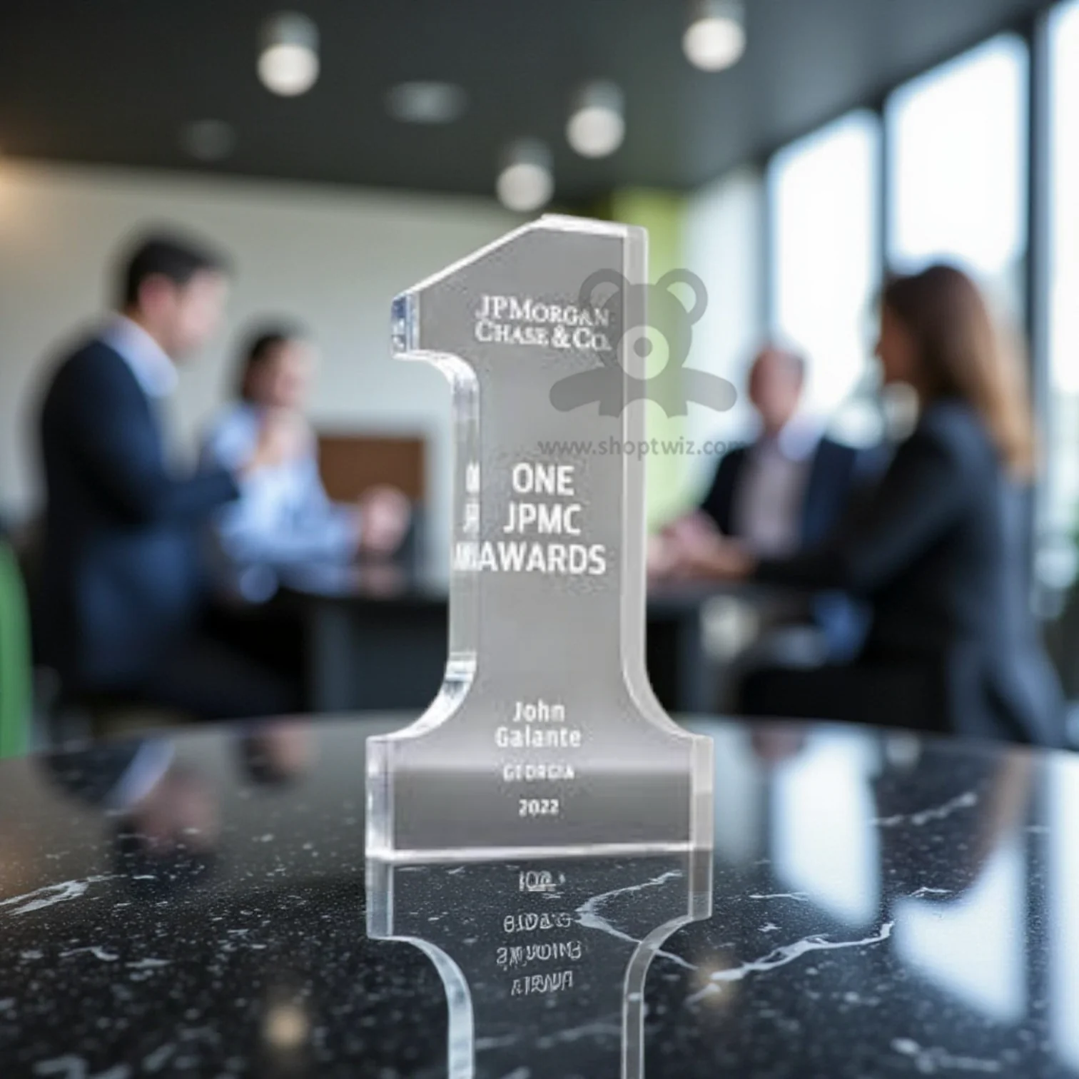 ShopTwiz Customized Number Acrylic Award – Personalize with Logo or Name | Elegant Corporate Recognition Gift - Image 3