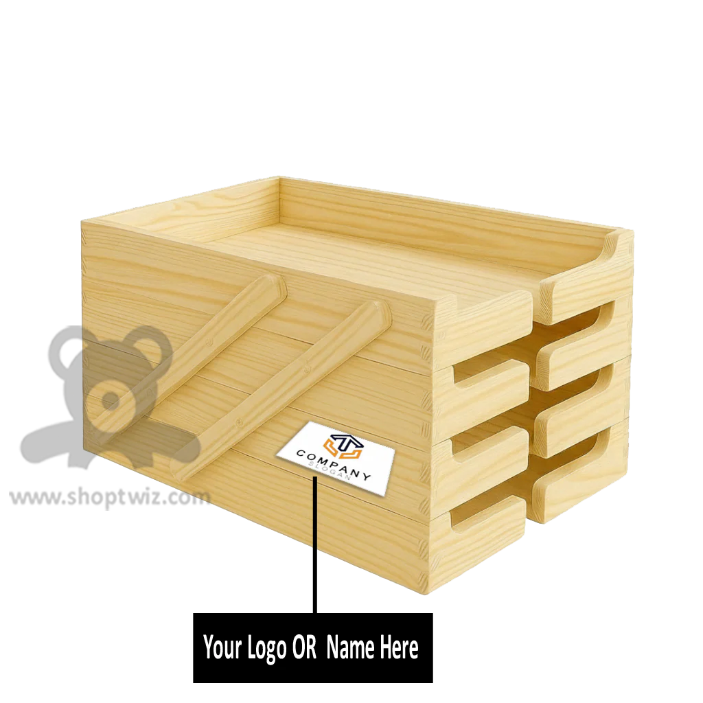 ShopTwiz Customized Wooden Basket – Personalize with Logo or Name | Elegant Corporate Gift - Image 2