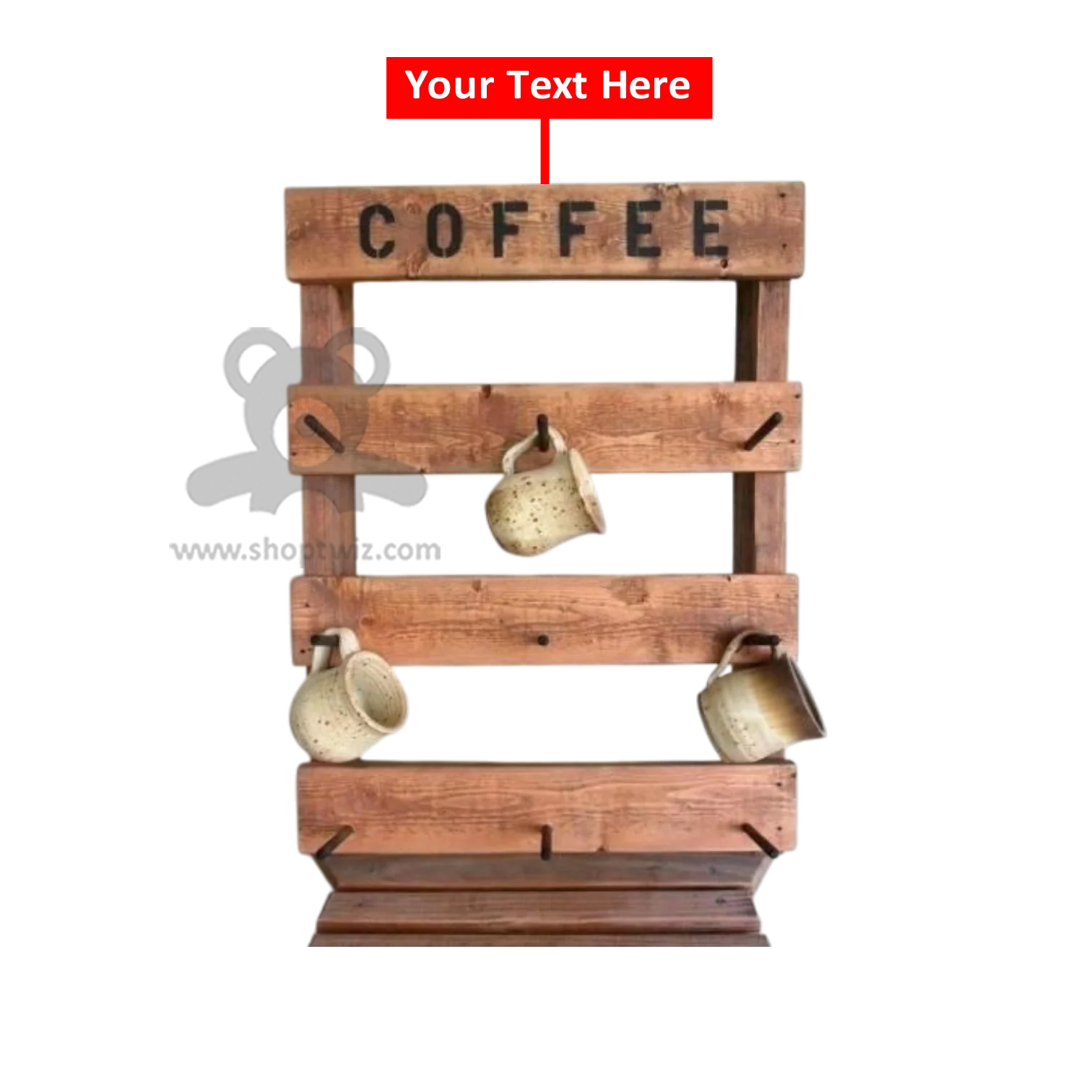 ShopTwiz Customized Wooden Coffee Stand – Personalize with Logo or Name | Elegant Corporate Gift - Image 2