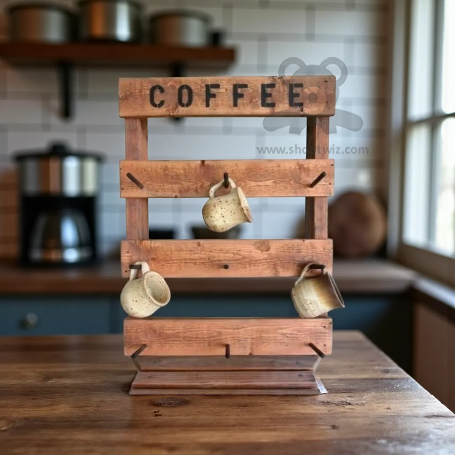 ShopTwiz Customized Wooden Coffee Stand – Personalize with Logo or Name | Elegant Corporate Gift - Image 3