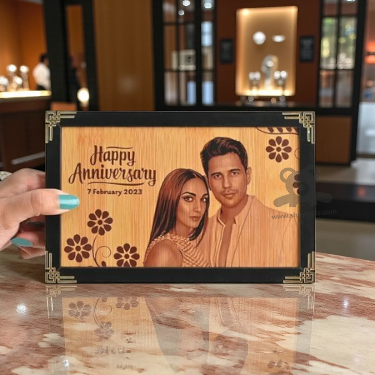 ShopTwiz Customized Wooden Engraved Photo Frame -Elegant Corporate & Personal Gift - Image 2