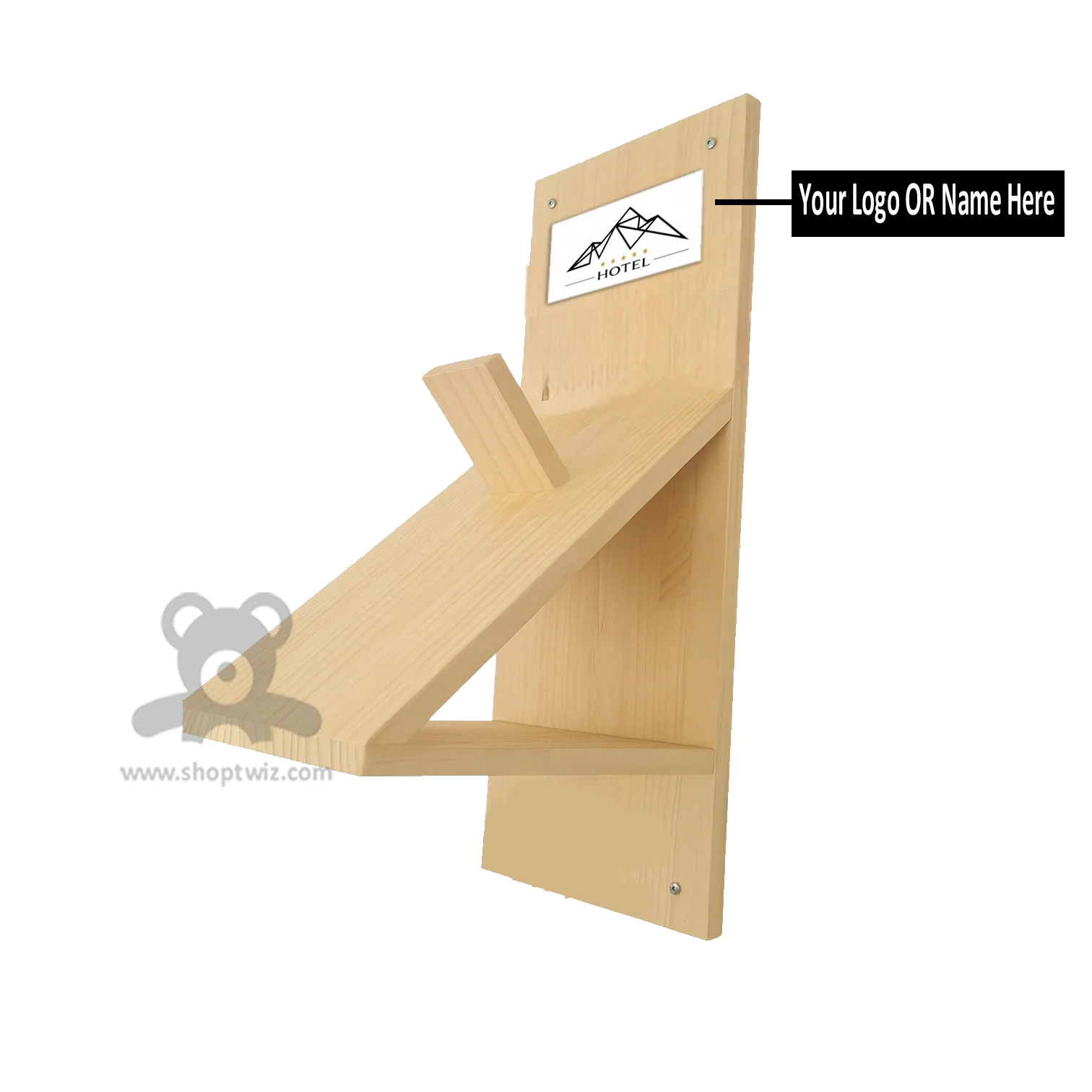 ShopTwiz Customized Wooden Helmet Holder – Personalize with Logo or Name | Unique Corporate Gift - Image 2